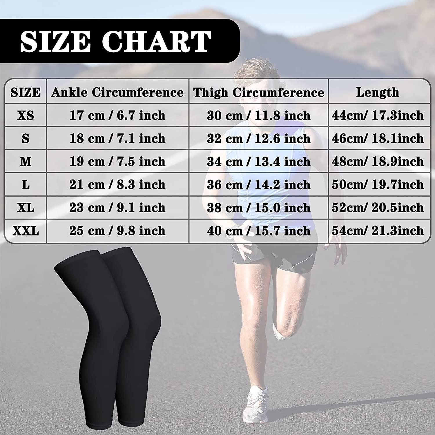 WTTUOAM 4 Pieces Compression Leg Sleeve Full Length Leg Sleeves Sports  Cycling Leg Sleeves for Men Women, Support for Knee, Thigh, Calf, Running,  Basketball : : Clothing, Shoes & Accessories