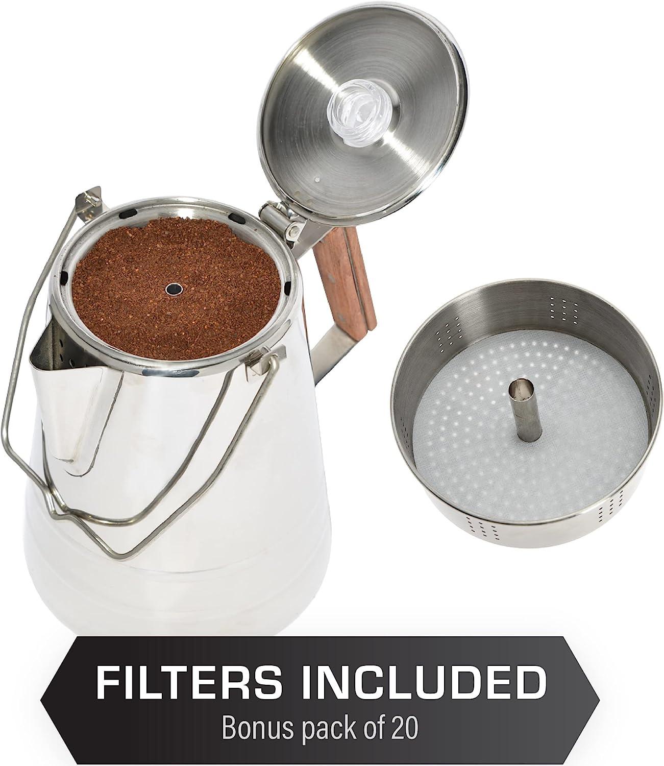 COLETTI Butte Camping Coffee Pot - Campfire Coffee Pot - Stainless