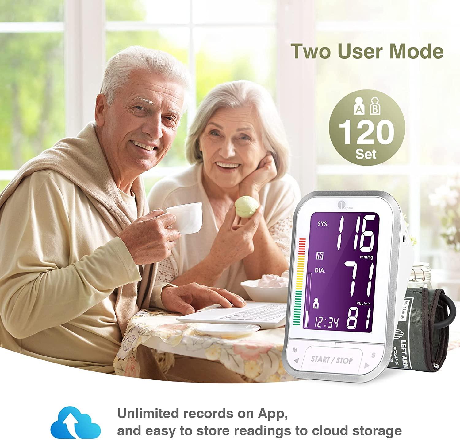 1byone Upper Arm Digital Blood Pressure Monitor with Easy-to-Read