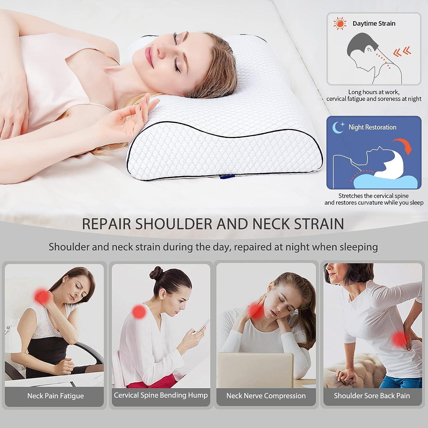 PillowLY Cervical Contour Memory Foam Pillow for Neck Pain Orthopedic Neck