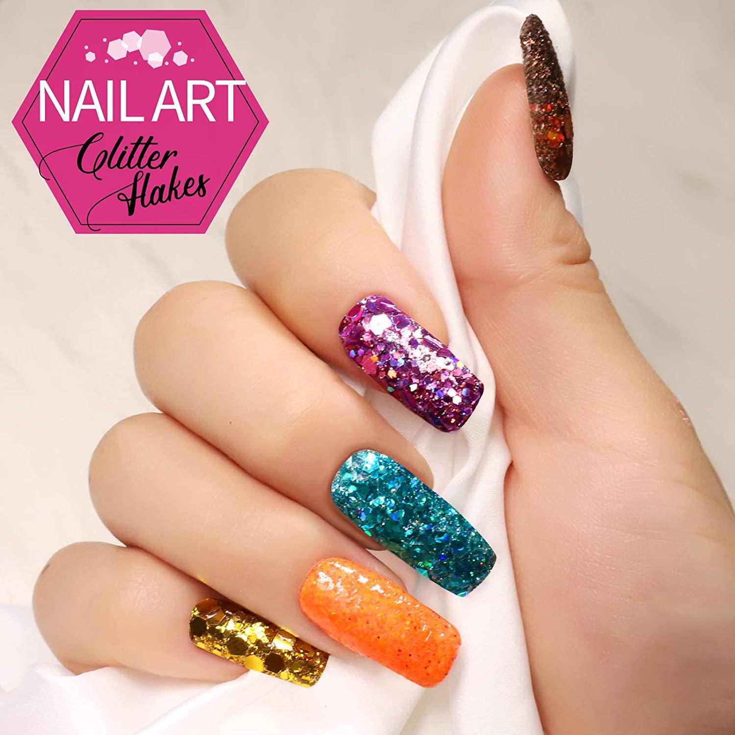 8 Boxes Nail Glitter Sequins Set, Including Chunky And Fine Glitter Mix,  Nail Art Decoration Set For Nail/art/craft/makeup