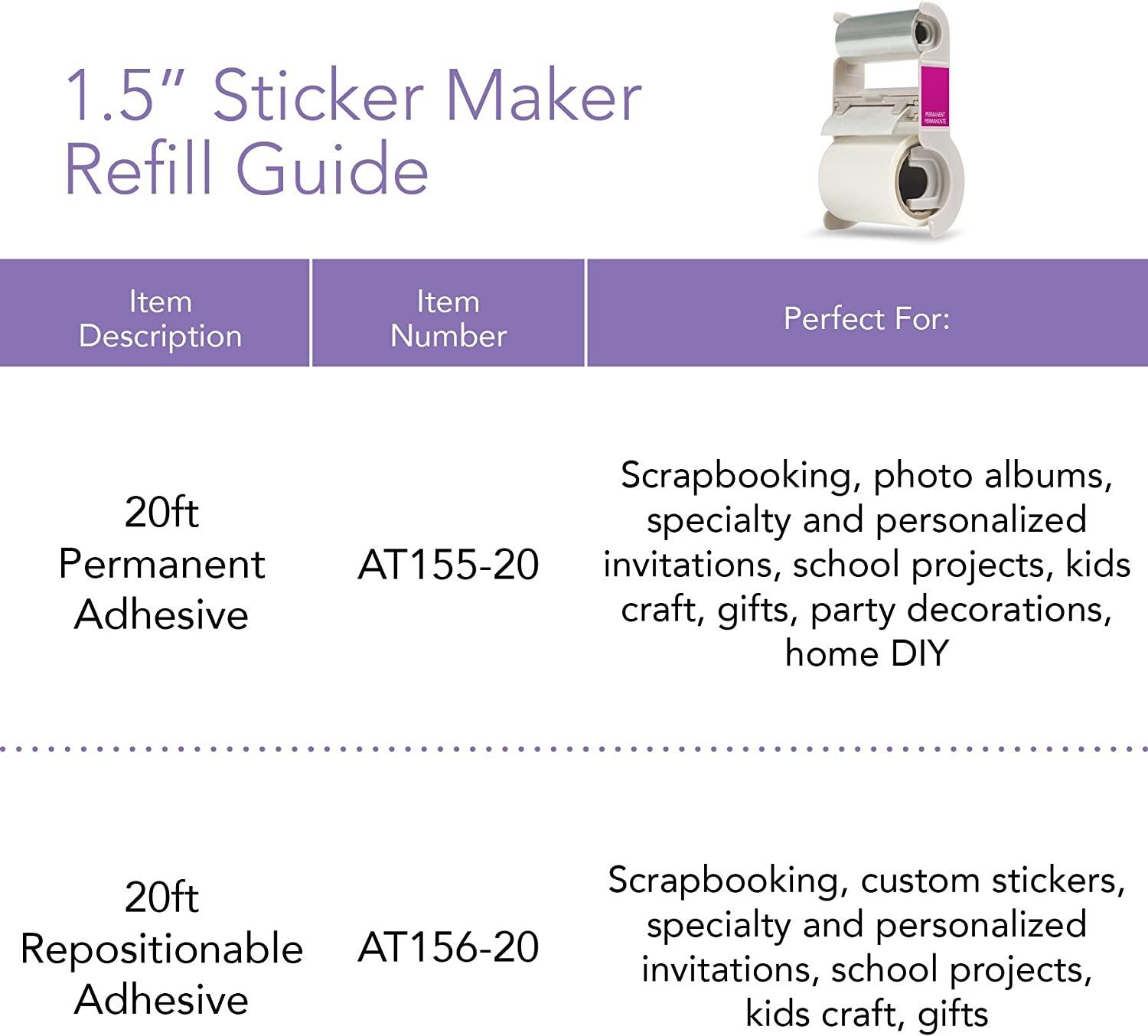 Buy Xyron Create-A-Sticker 150 Permanent Refill Cartridge - AT155-20  (AT155-20)