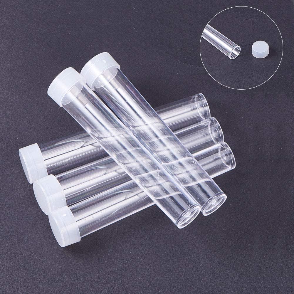 PH PandaHall 100pcs Clear Plastic Tube Bead Containers Transparent Plastic  Small Empty Storage Tubes Bead Container Set Organizers Boxes with Lid 15ml  (75x13mm /2.9x0.5 ) 0.51x2.95-100pcs Clear-0.51x2.95
