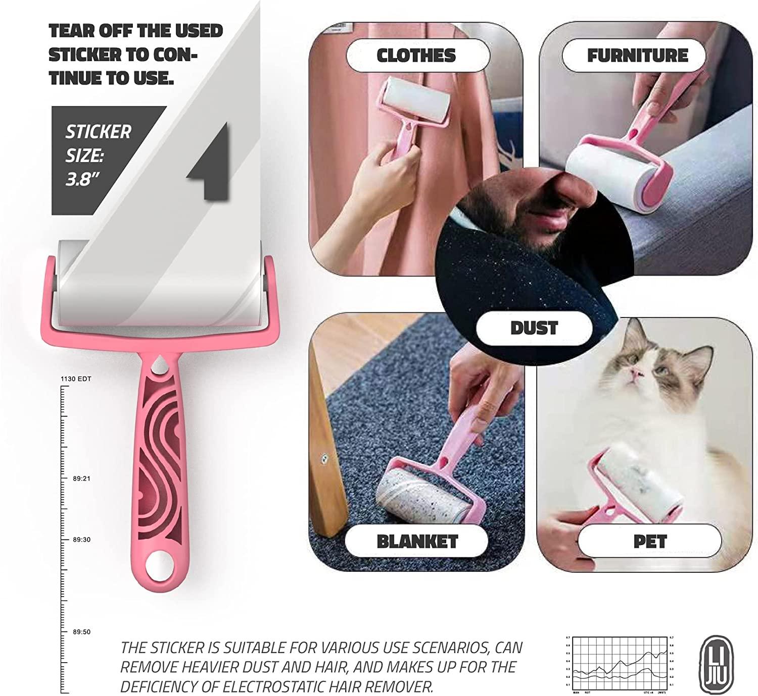 LIJIU Pet Hair Remover Roller 3Pack for Cleaning Cat Fuzzy & Dog Hair on  Cloth, Furniture, Couch, Carpet, Bed and etc. (Contain Reusable Roller, Sticky  lint Roller & pet Hair Scraper)