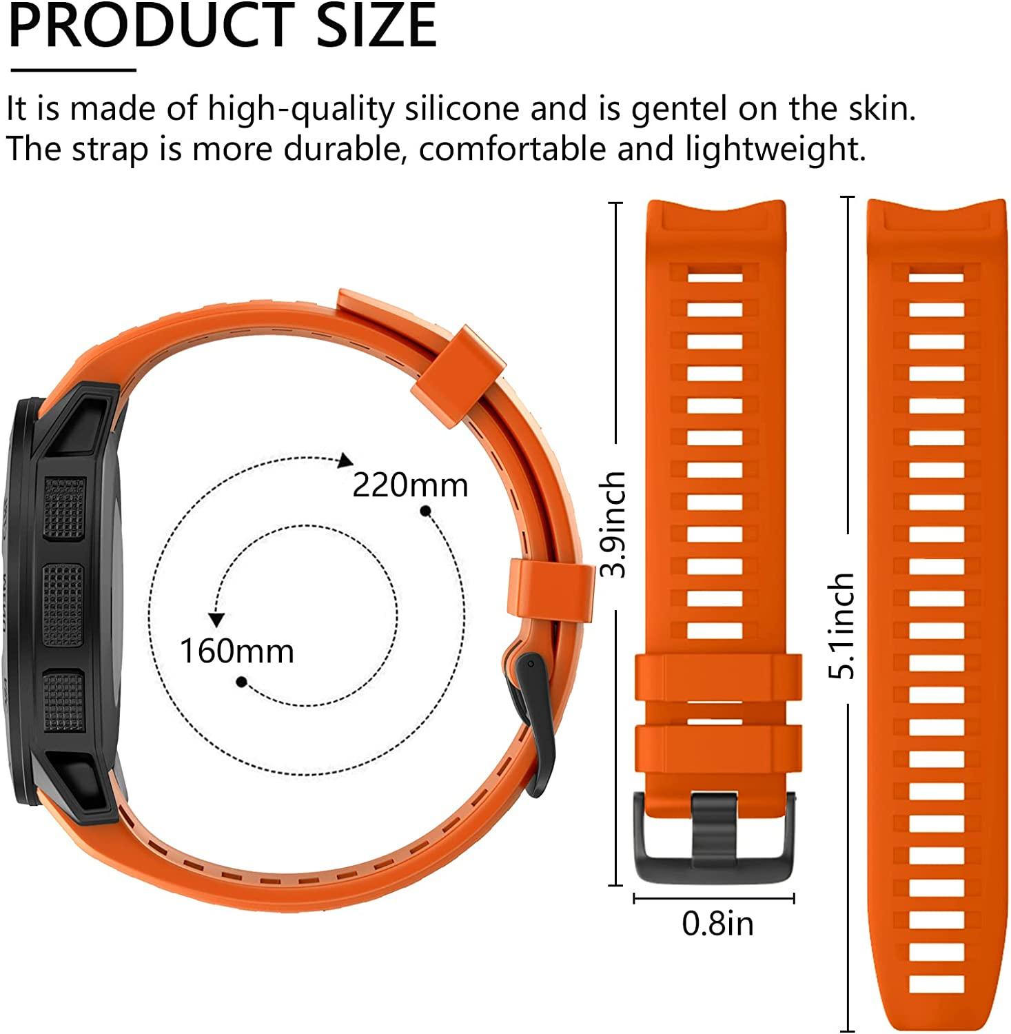  OVERSTEP for Garmin Instinct 2S Band, Soft Silicone Replacement  Watch Strap Compatible with Garmin Instinct 2S/ 2S Solar, Flame Red :  Electronics