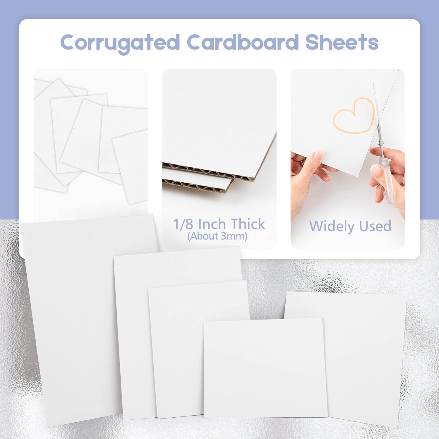  100 Pcs Corrugated Cardboard for Crafts 5 x 7 Inch Flat  Cardboard Pads Corrugated Paper White Cardboard Sheets Cardboard Poster  Board for Shipping Mailing Picture Frame Backing DIY Projects, White :  Office Products
