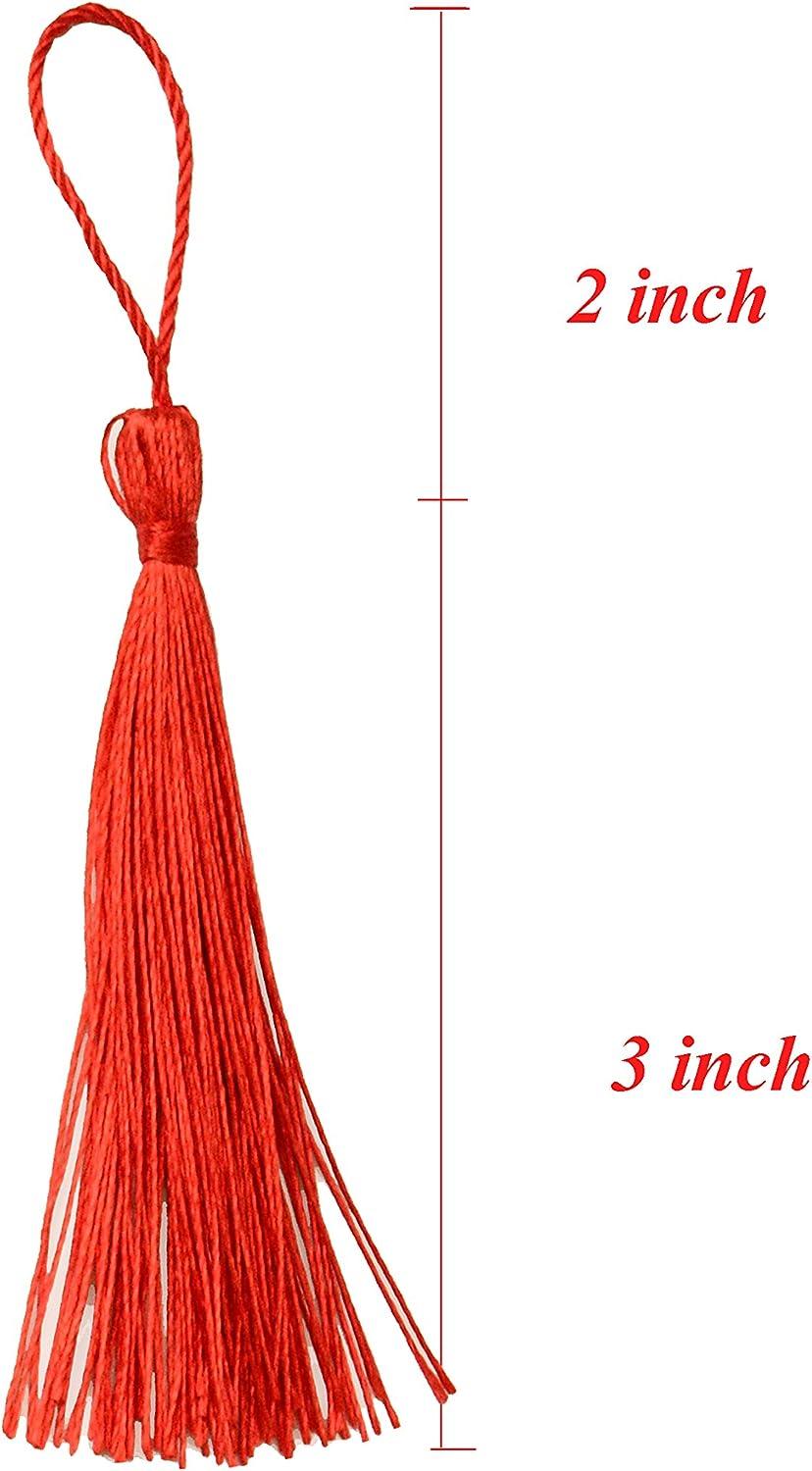  100 Pcs Bookmark Tassels for Crafts Keychain Graduation -  Bookmark Tassels for Crafts,Key Chain Tassels for Jewelry Making,Mini  Tassels for Graduation,Book Marks(Red)