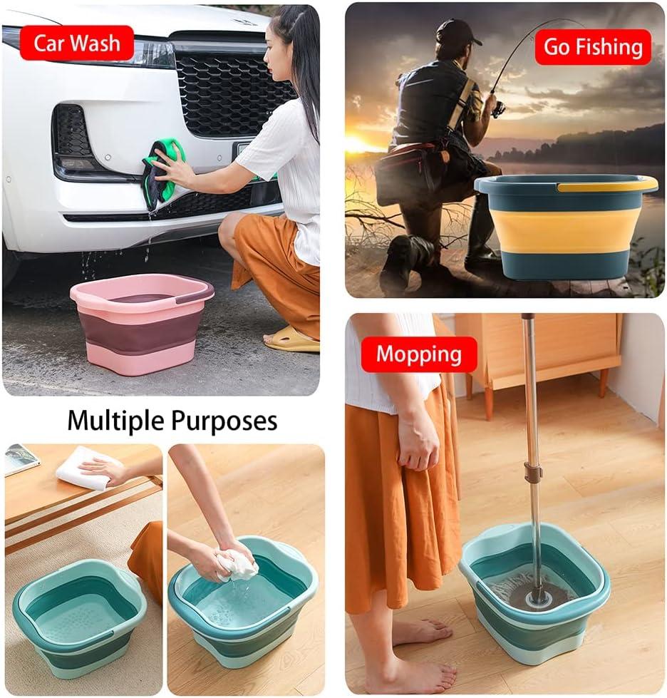 Folding Plastic Mop Bucket Camping Wash Car Wash Fishing Promotion