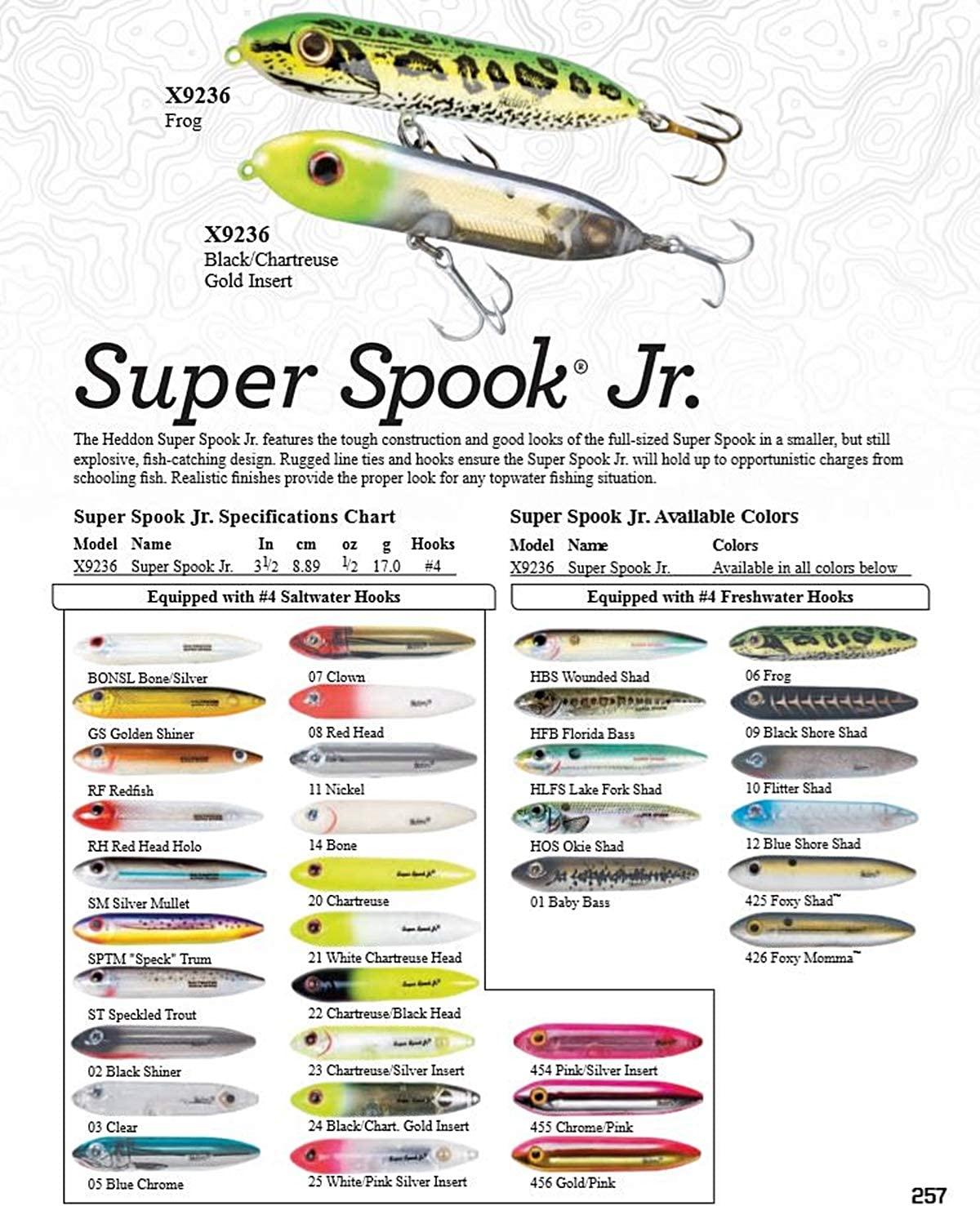 Heddon Super Spook Topwater Fishing Lure for Saltwater and Freshwater  Bone/Silver Super Spook Jr (1/2 oz)