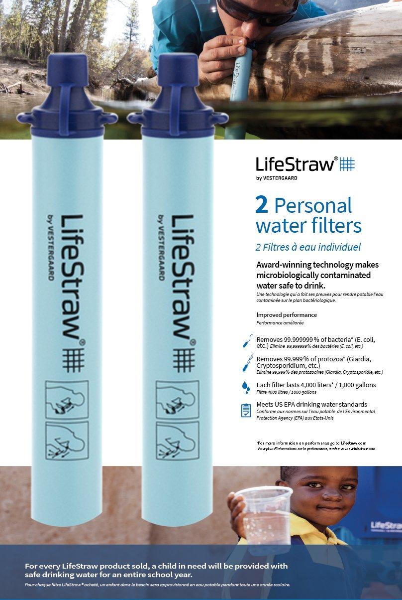 LifeStraw Personal Water Filter for Hiking, Camping, Travel, and Emergency  Preparedness Blue 1 Pack