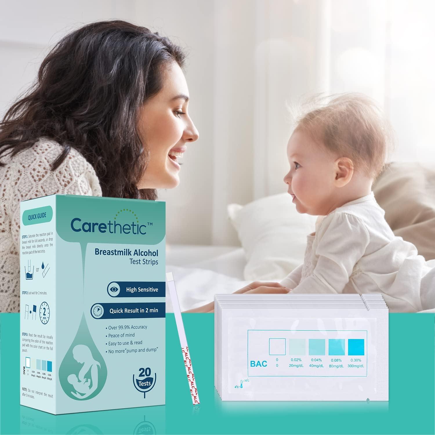 Carethetic Breastmilk Alcohol Test Strips Quick & Highly Sensitive