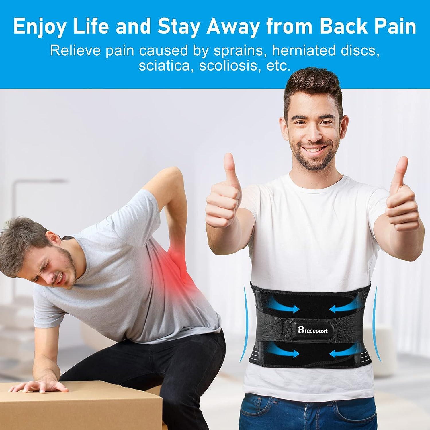 Back Brace for Men Women Lower Back Pain Relief with 7 Stays and
