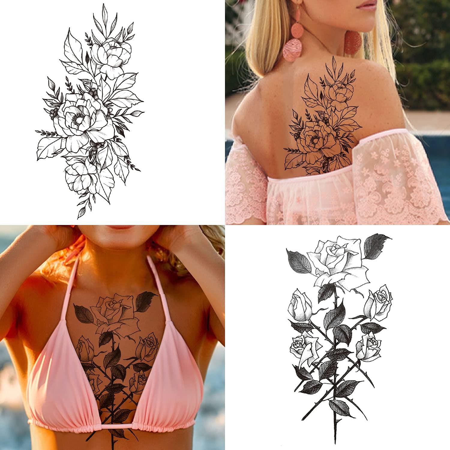 Flower Bloom Tattoo Mesh Bralette