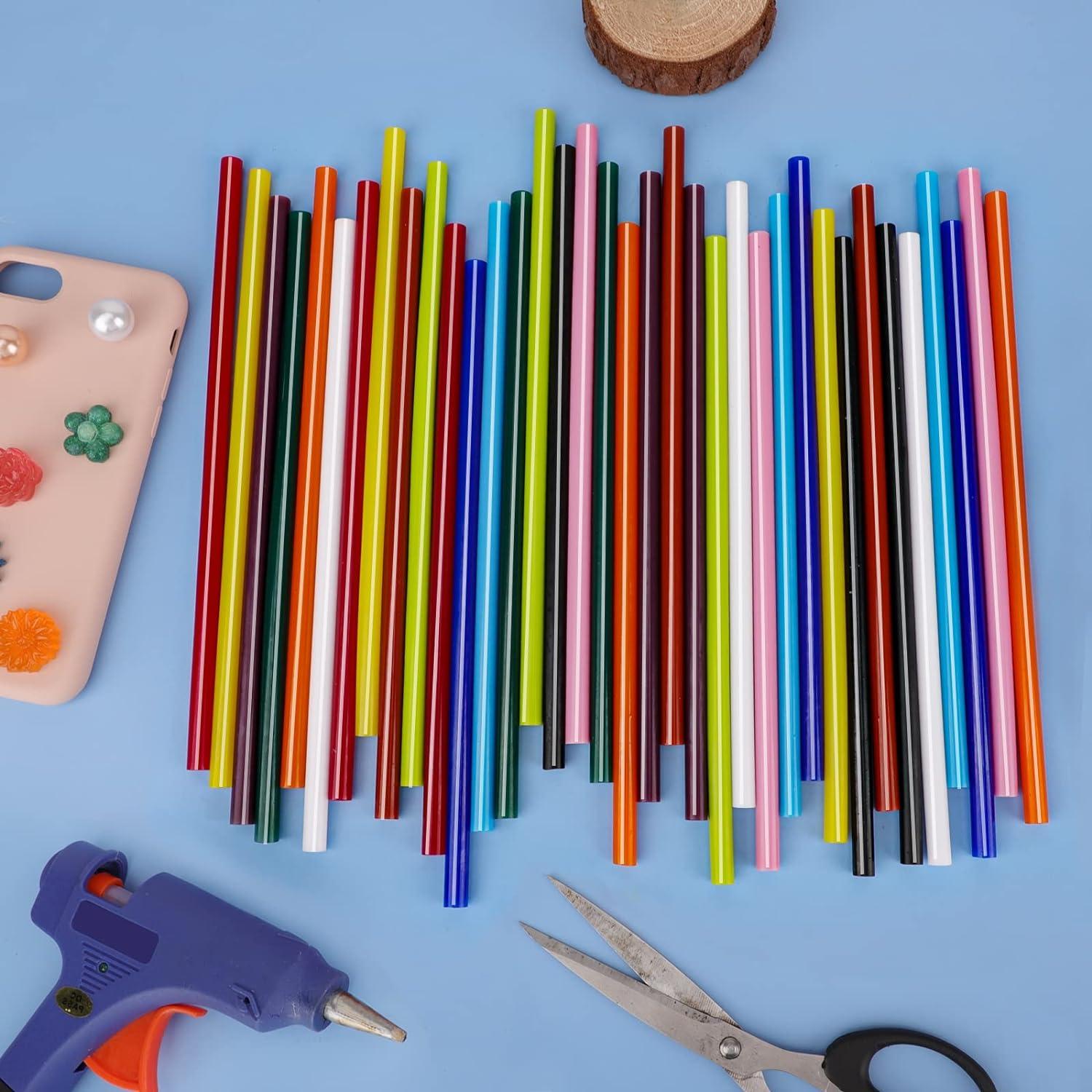 EnPoint Colored Hot Glue Sticks, 8 Long x 0.27 Dia Hot Melt Glue Sticks  Mini Size