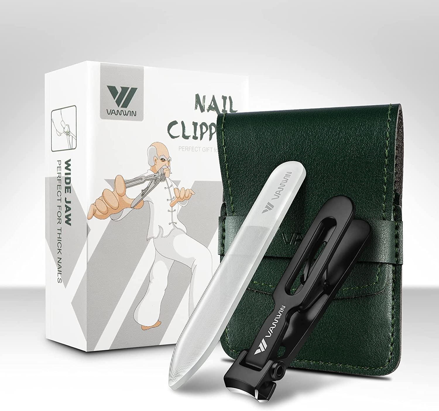 VANWIN Nail Clippers for Thick Nails, 16mm Wide Jaw Opening Oversized  Toenail Clippers Cutter with Sharp Curved Blade and Nail File, Heavy Duty