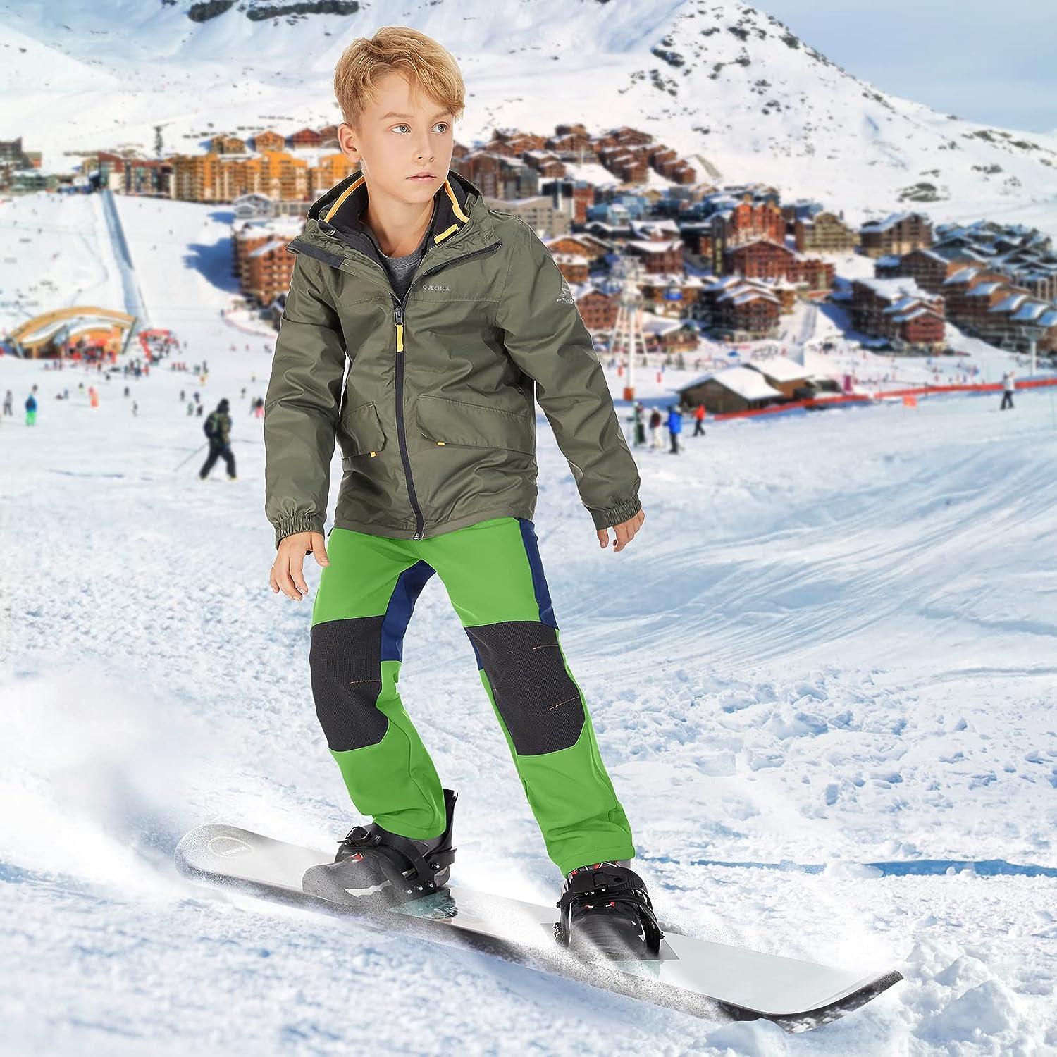 Kids Boy's Youth Windproof Waterproof Hiking Ski Snow Pants, Soft