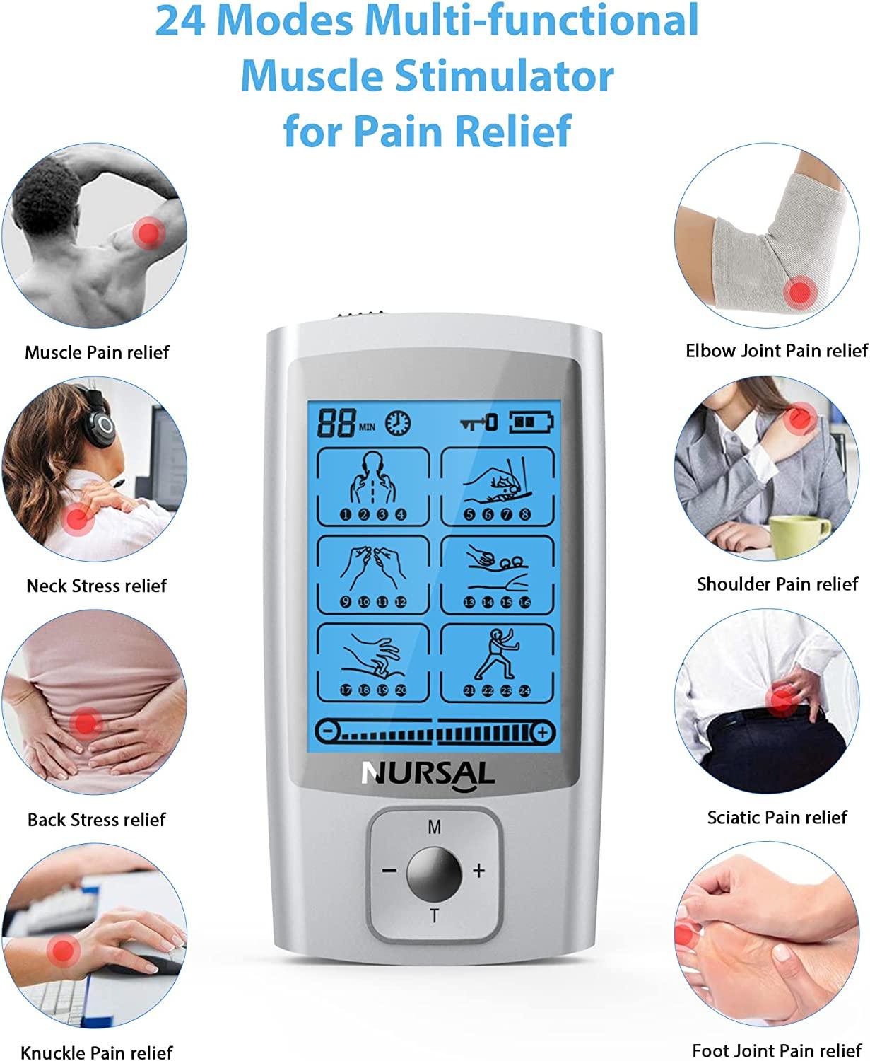 Electrical Massager Pulse Muscle Stimulator, Muscle Stimulator,  Rechargeable Electronic Pulse Massager With 8 Pads For Back And Shoulder  Pain Relief