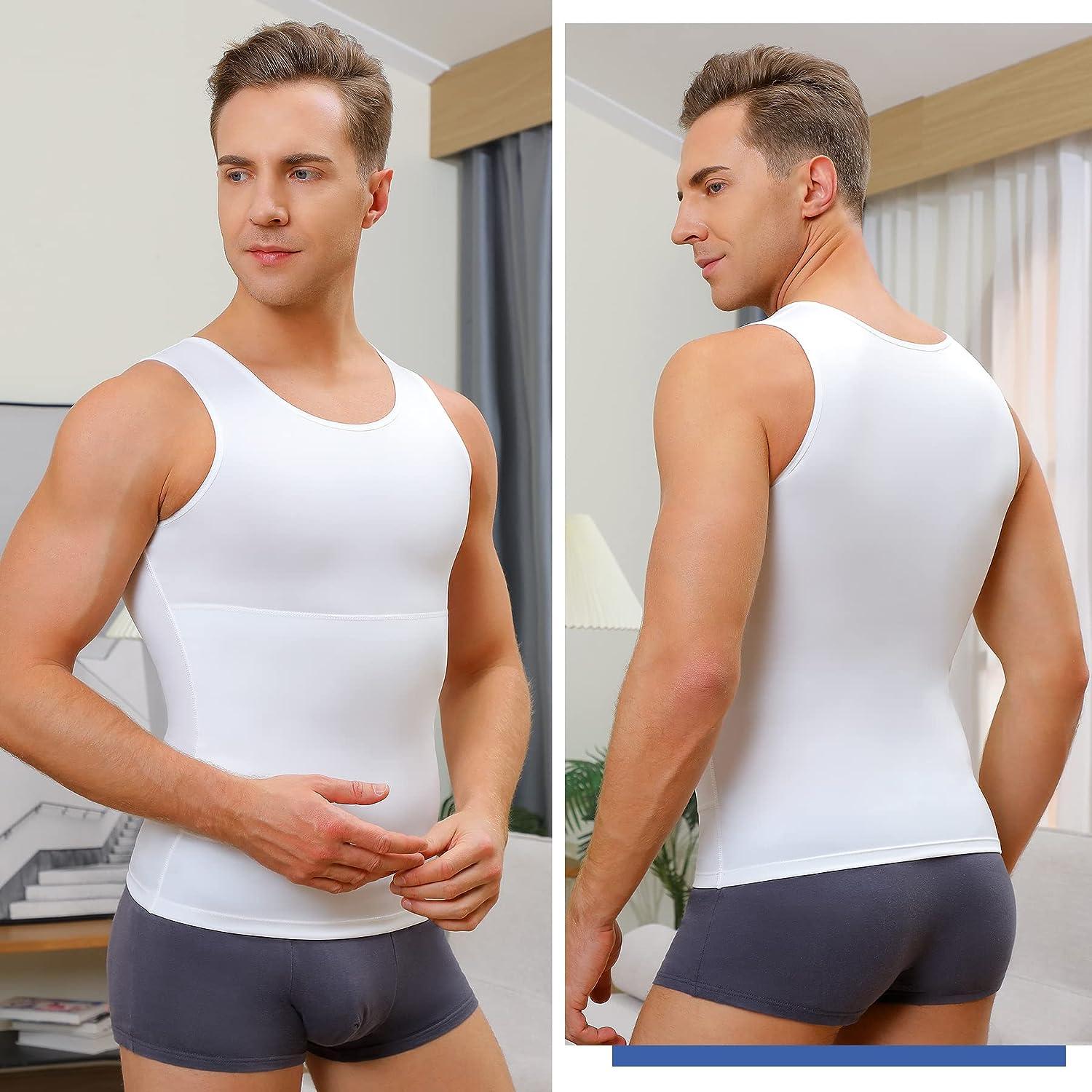 Men Slimming Body Shaper Shirt Underwear Compression Tummy Vest