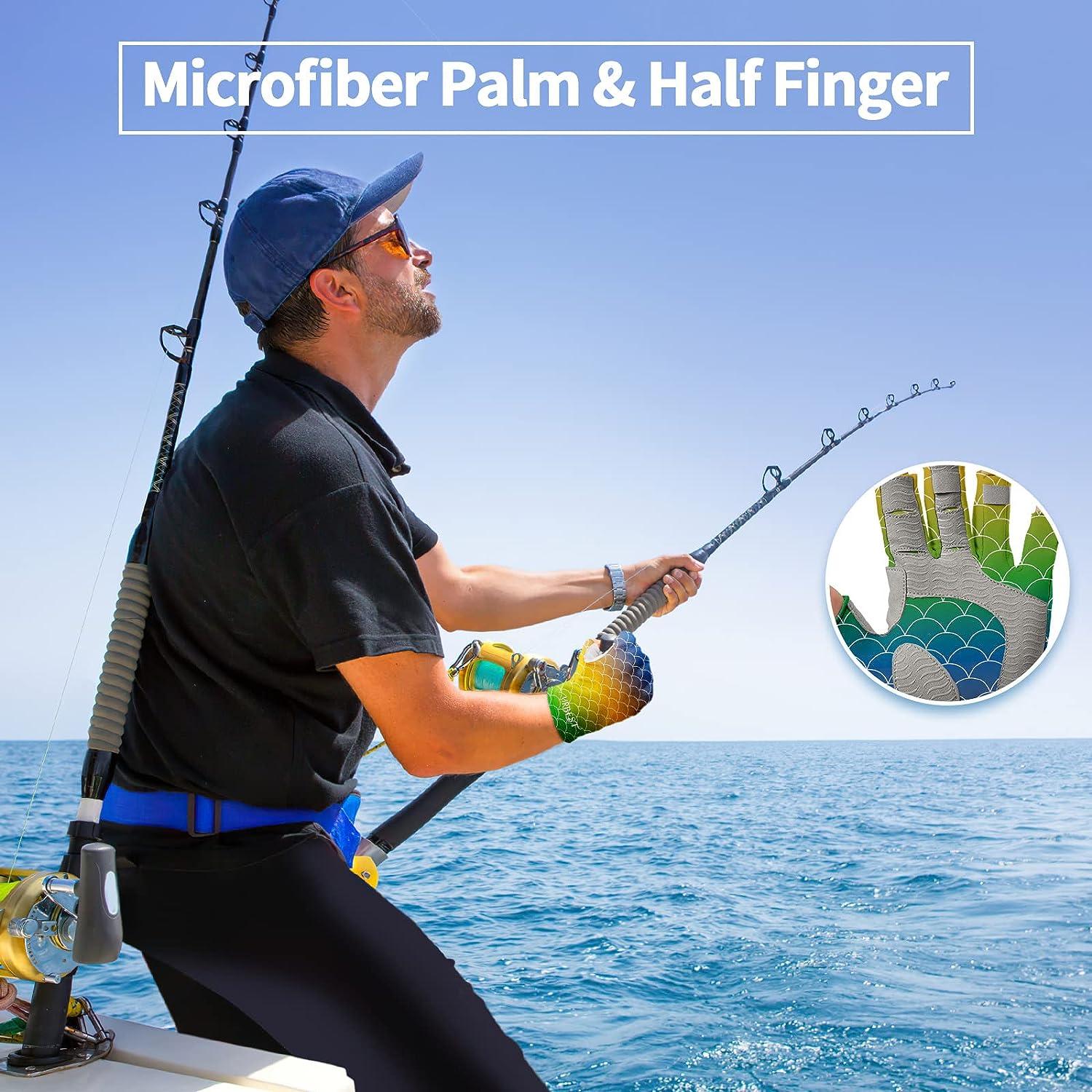 Fishing Gloves for Men and Women, Half Finger Gloves for Rowing