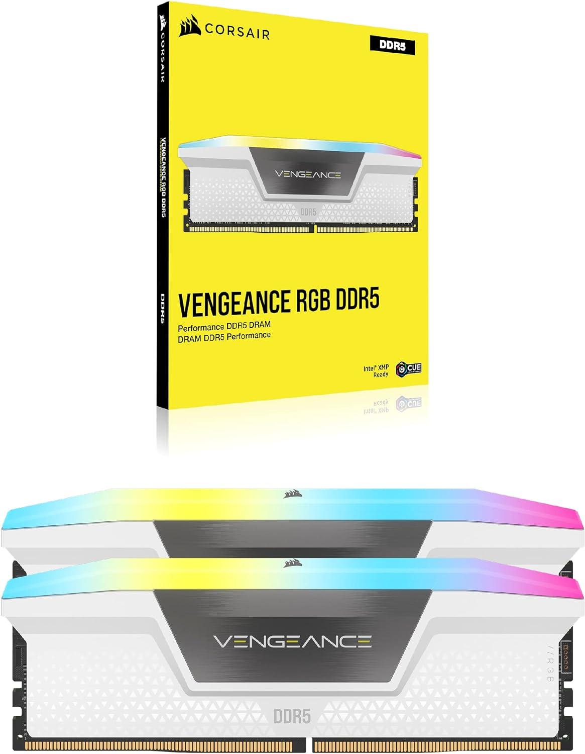 CORSAIR VENGEANCE RGB DDR5 RAM 32GB (2x16GB) 5600MHz CL40 Intel ...