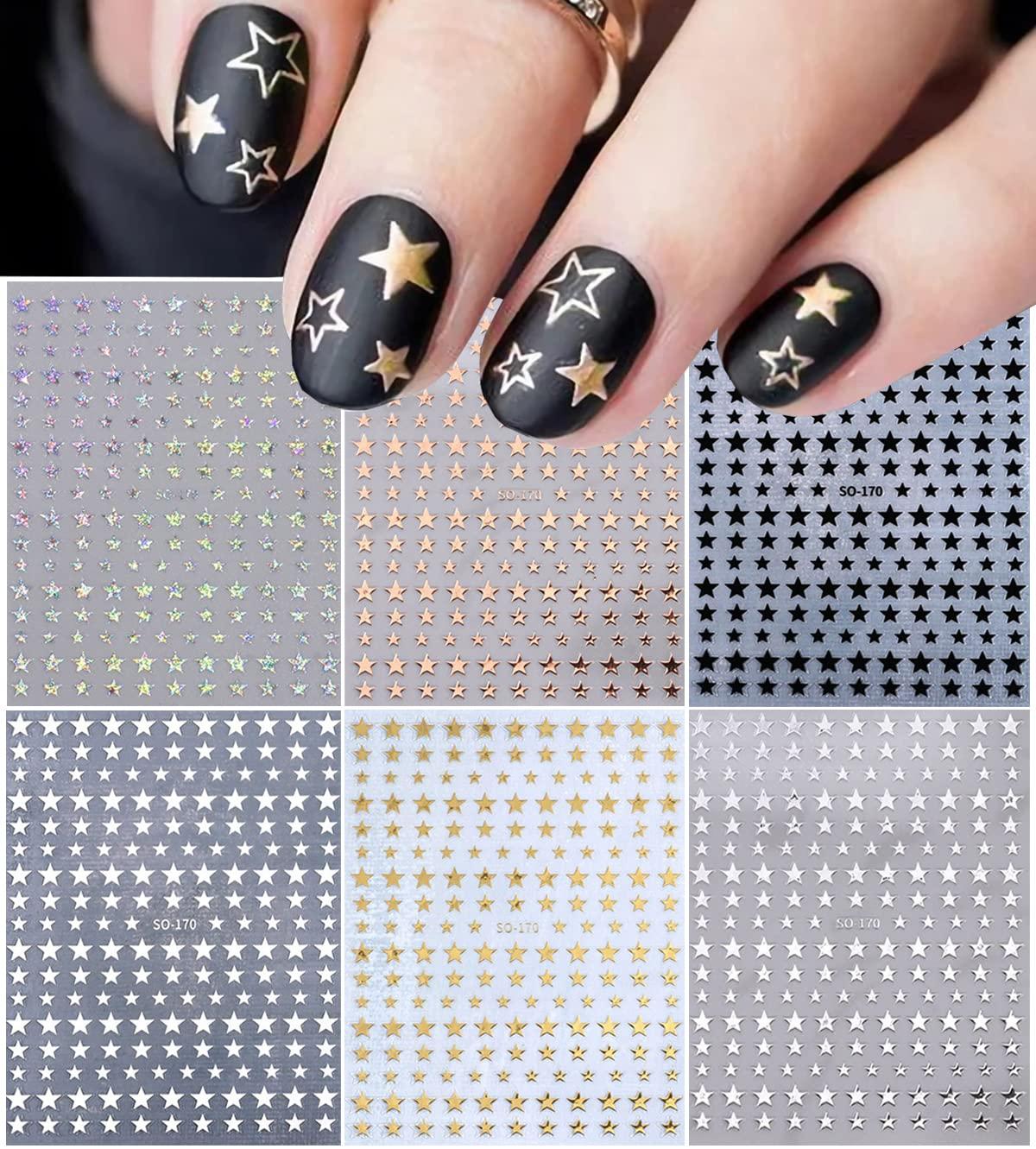 Glitter silver stars sticker sheets