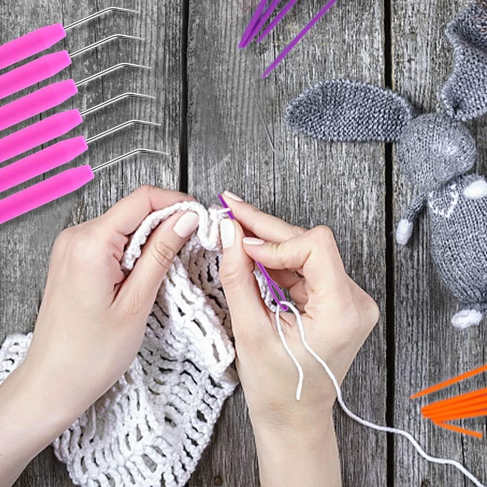 Crochet Hooks,12 Pcs Crochet Kit,Soft Needles Crafts Sewing Knitting Hooks Tool,DIY Weave Yarn Kit