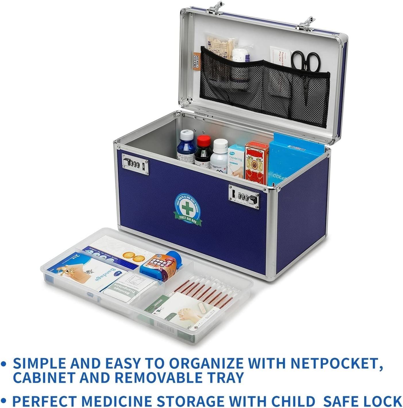 Large Capacity Combination Locking Medicine Box with Portable