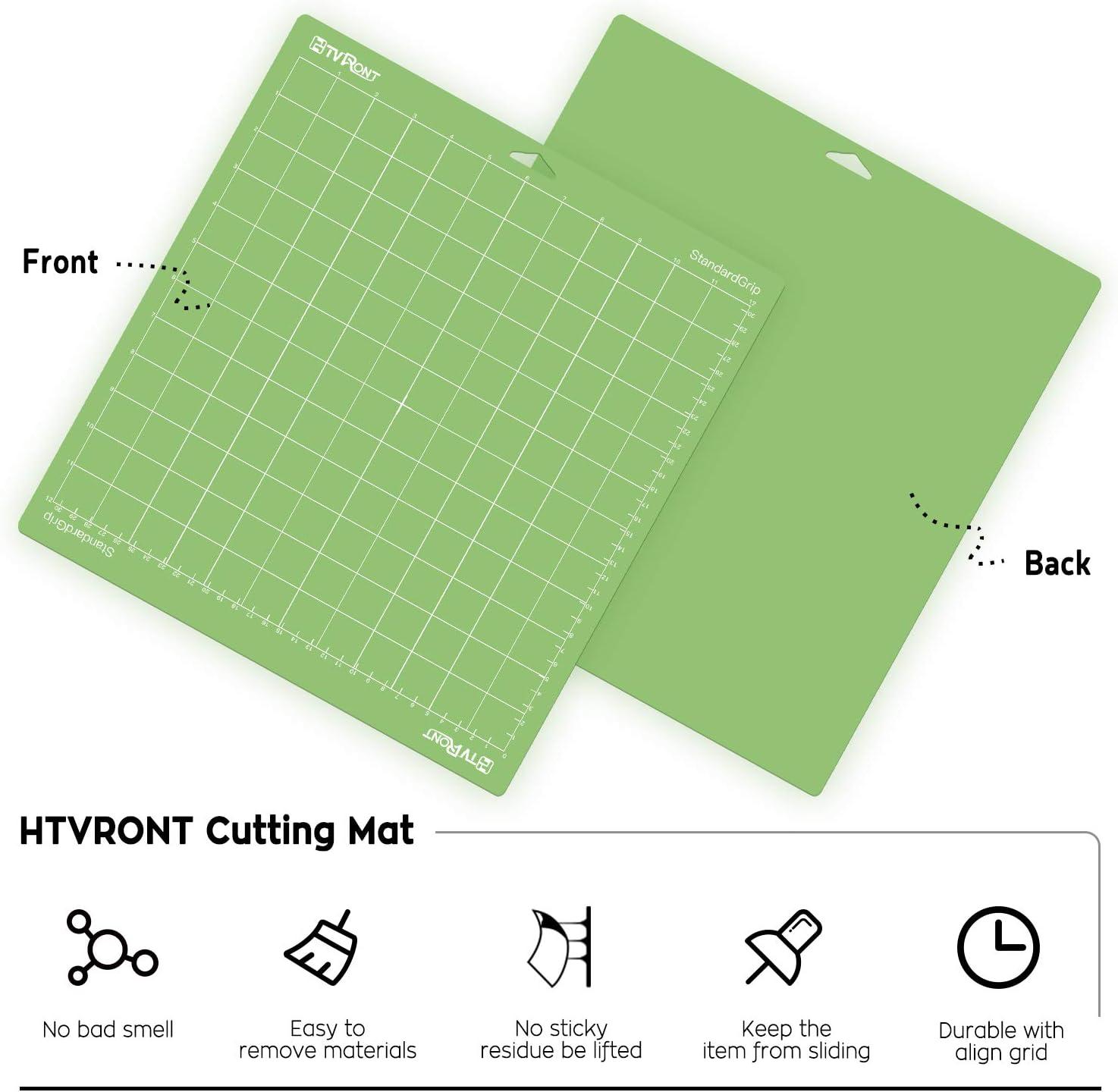 HTVRONT Cutting Mat for Cricut, 6 Pack Cutting Mat 12x12(StandardGrip,  LightGrip, StrongGrip, FabricGrip) for Cricut Explore Air 2/Air/One,  Variety