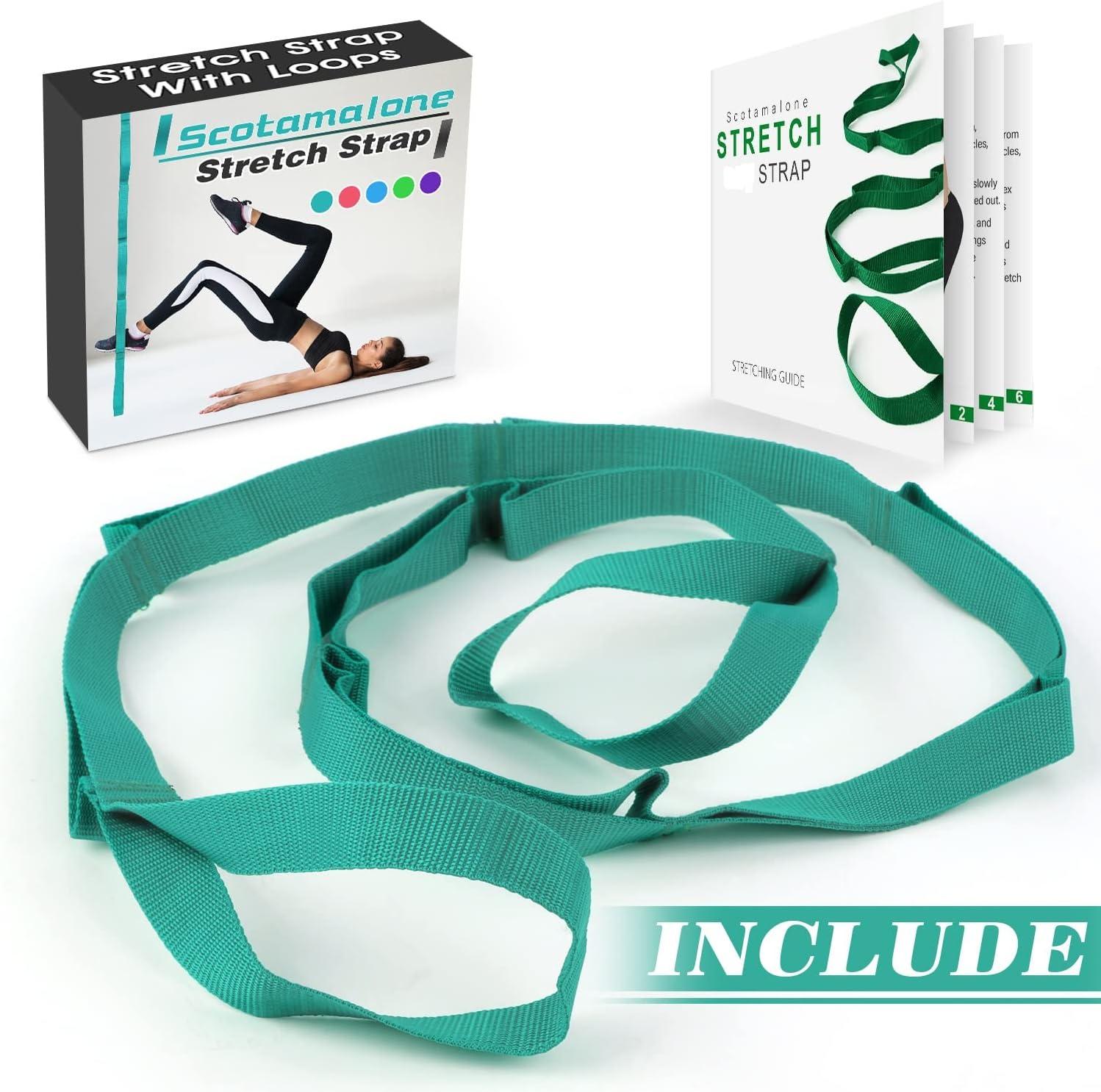 Scotamalone Yoga Strap Stretching Strap with Exercise Book