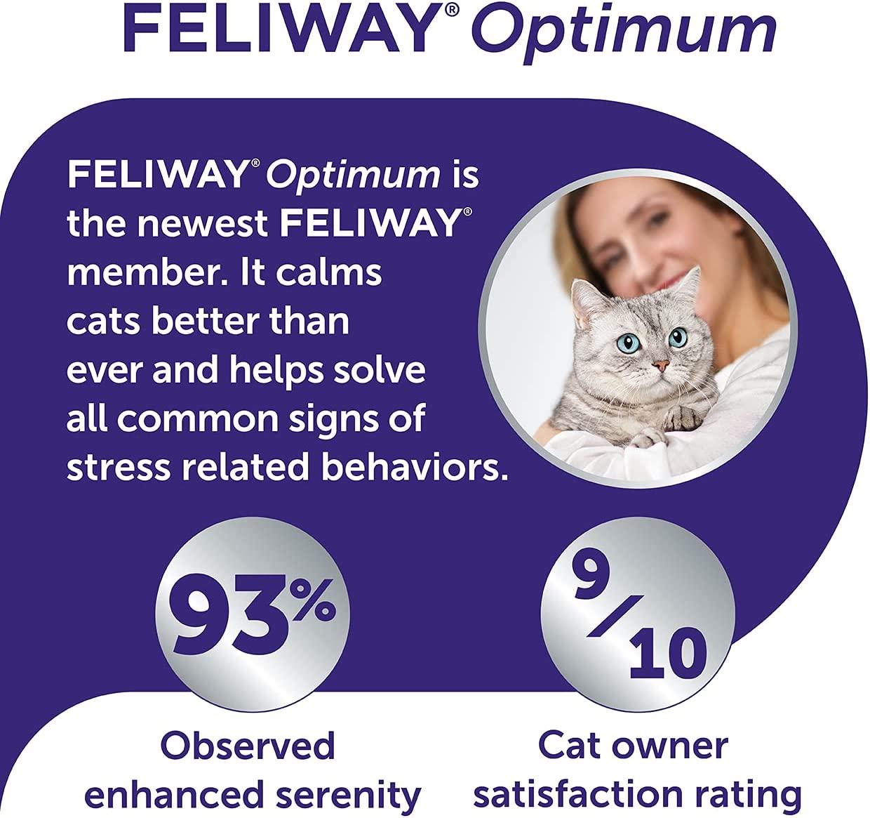 FELIWAY Optimum refill, the best solution to ease cat anxiety, cat conflict  and stress in the home Single