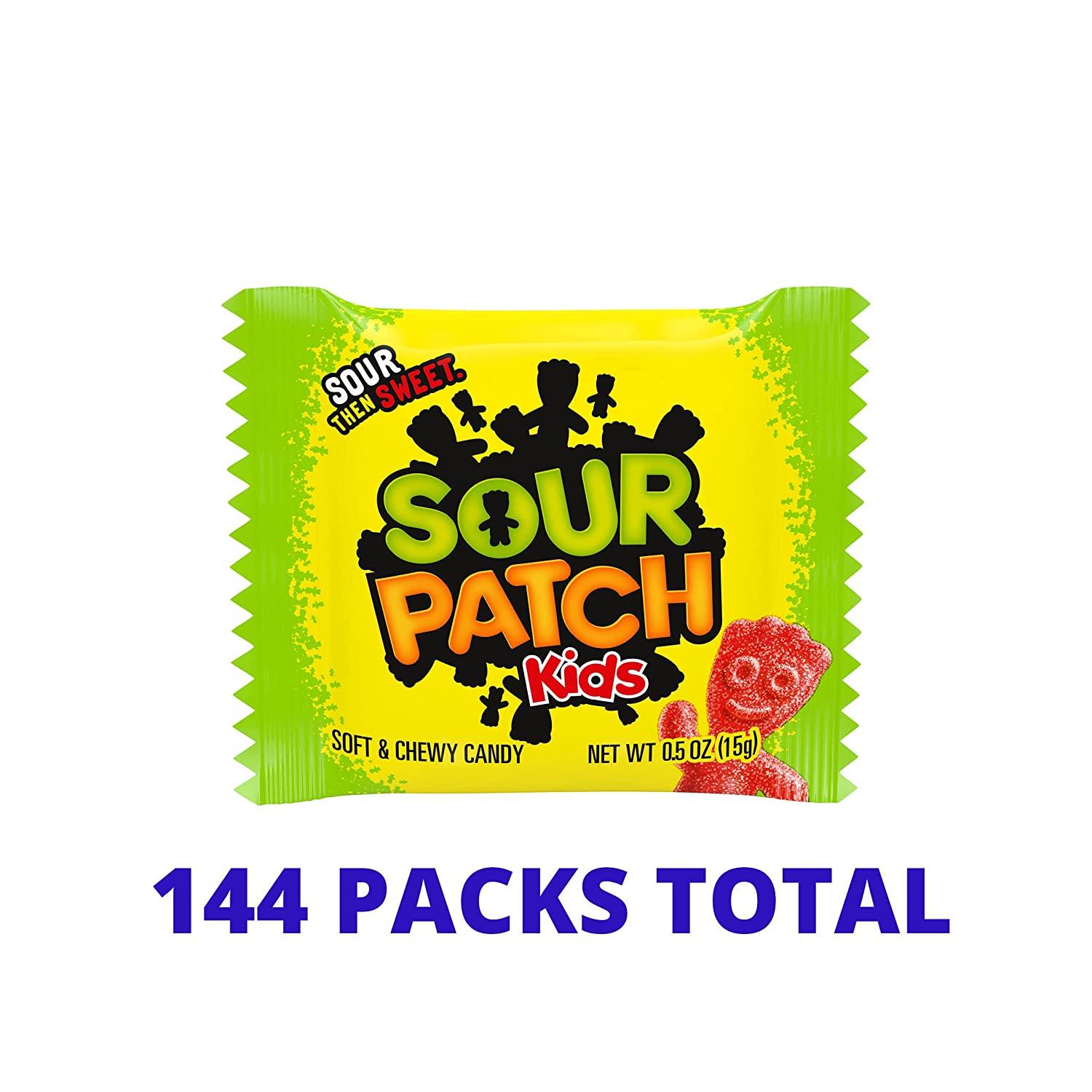 SOUR PATCH KIDS Soft & Chewy Candy, Halloween Candy, 24 Count (Pack of 6)  Mixed-Fruit 24 Count (Pack of 6)