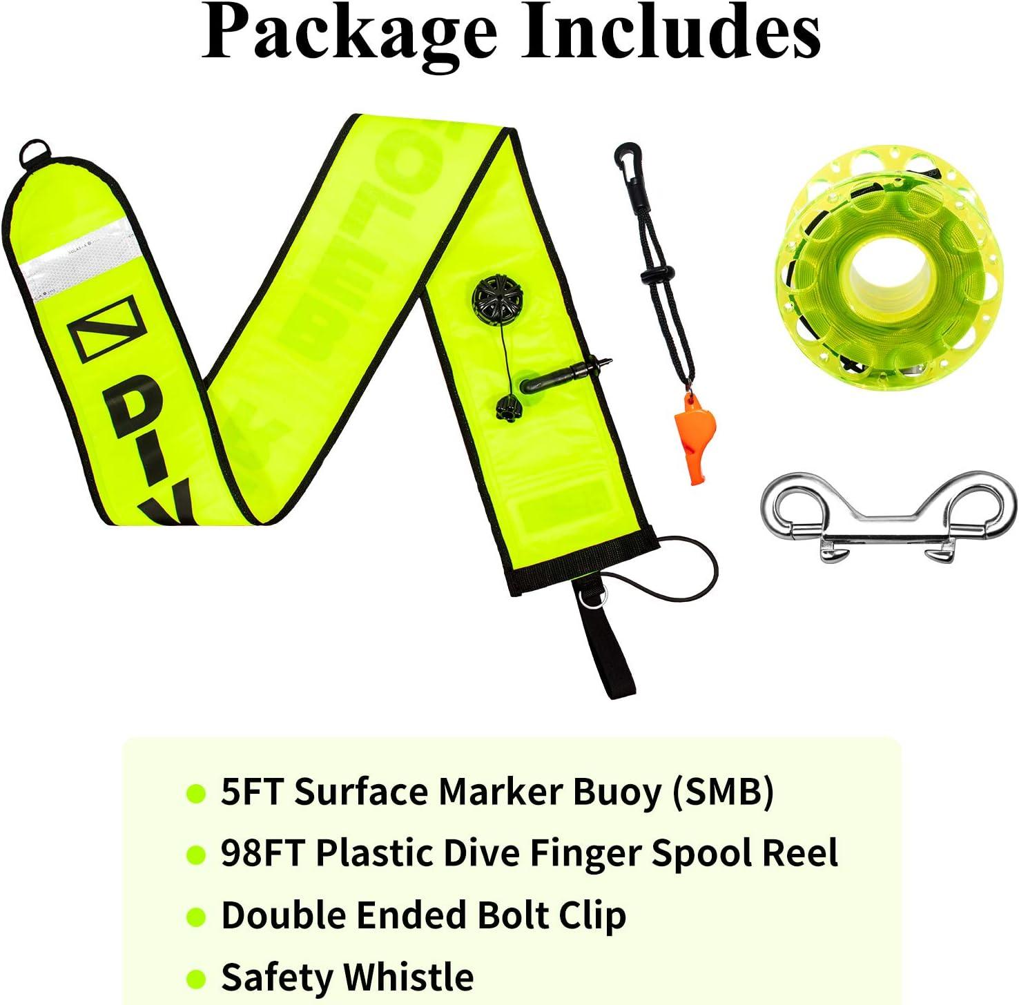 5ft Scuba Diving Surface Marker Buoy (SMB), Safety Sausage with