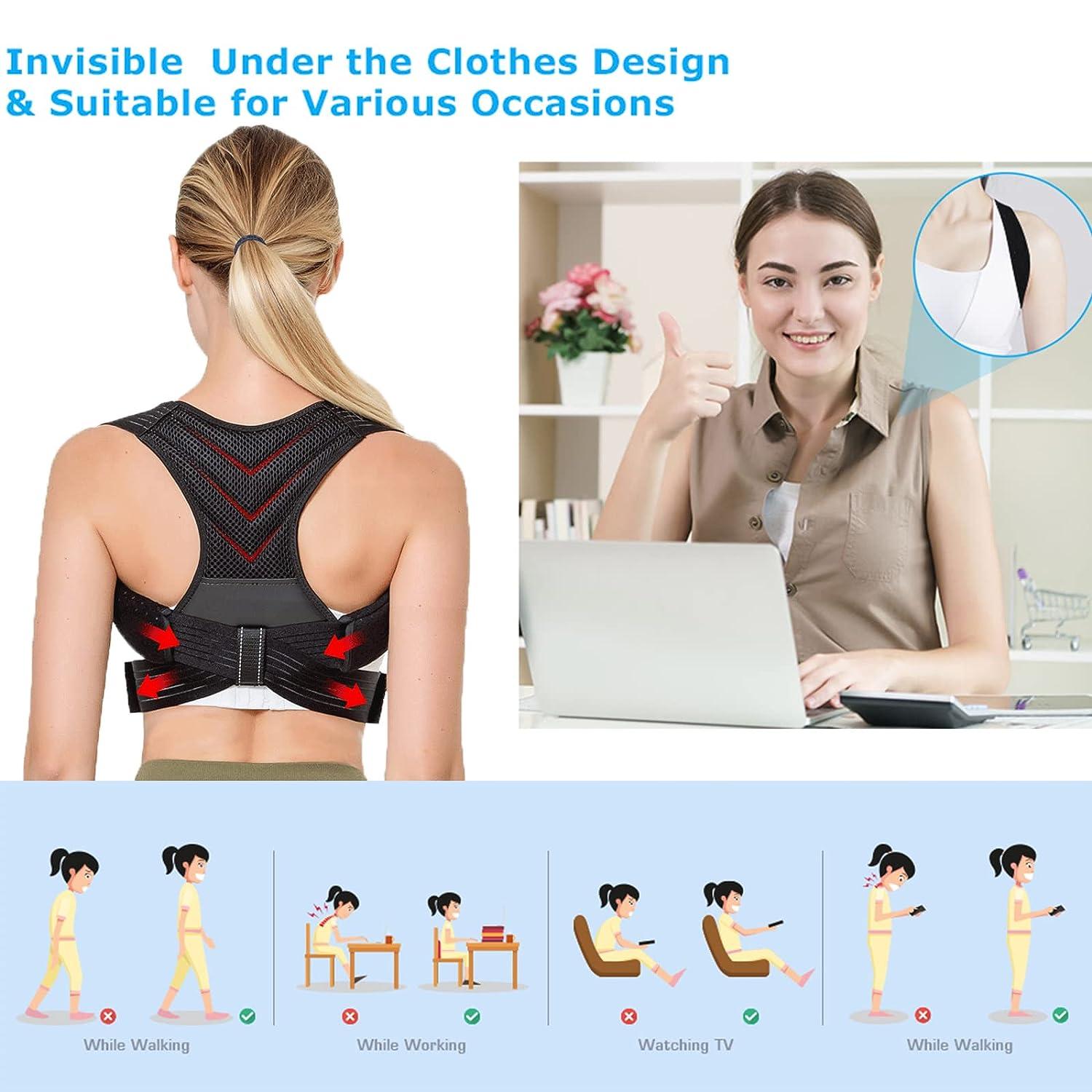 2 in 1 Women Posture Corrector Support Bra,Chest Brace Breathable  Adjustable Shoulder Back Posture Corrector-Improve Your Posture Instantly