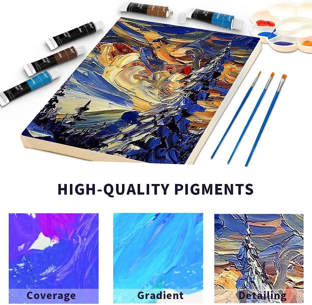 Aen Art Acrylic Paint Set, 16 Colors Painting Supplies for Canvas Wood  Fabric Ceramic Crafts, Non Toxic&Rich Pigments for Beginners
