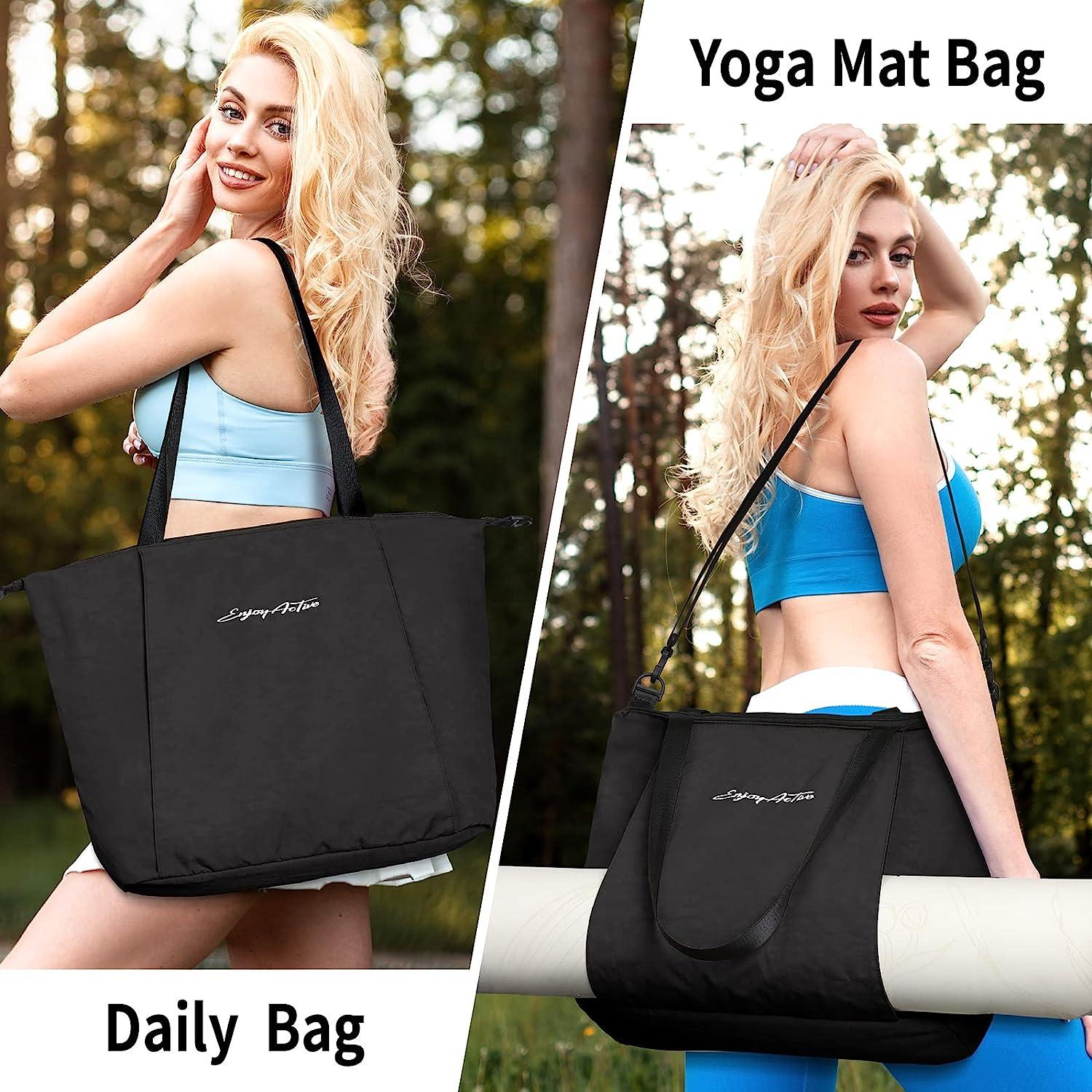 EnjoyActive Yoga Mat Bag, Full Zip, Multi Pocket, Waterproof, Lightweight, Yoga  Bag with 1/4 1/3 Thick Yoga Mat Carrier