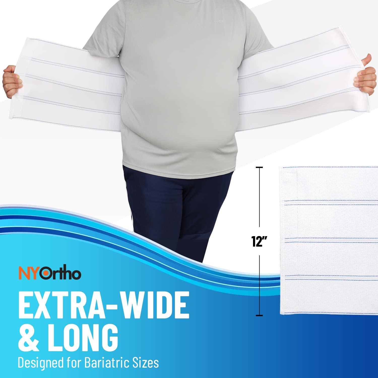Bariatric Abdominal Binder,12-Inch Wide Elastic Belly Wrap For Plus-Size  Men And Women,Post-Surgery Stomach Compression Garment For Hernia Surgery
