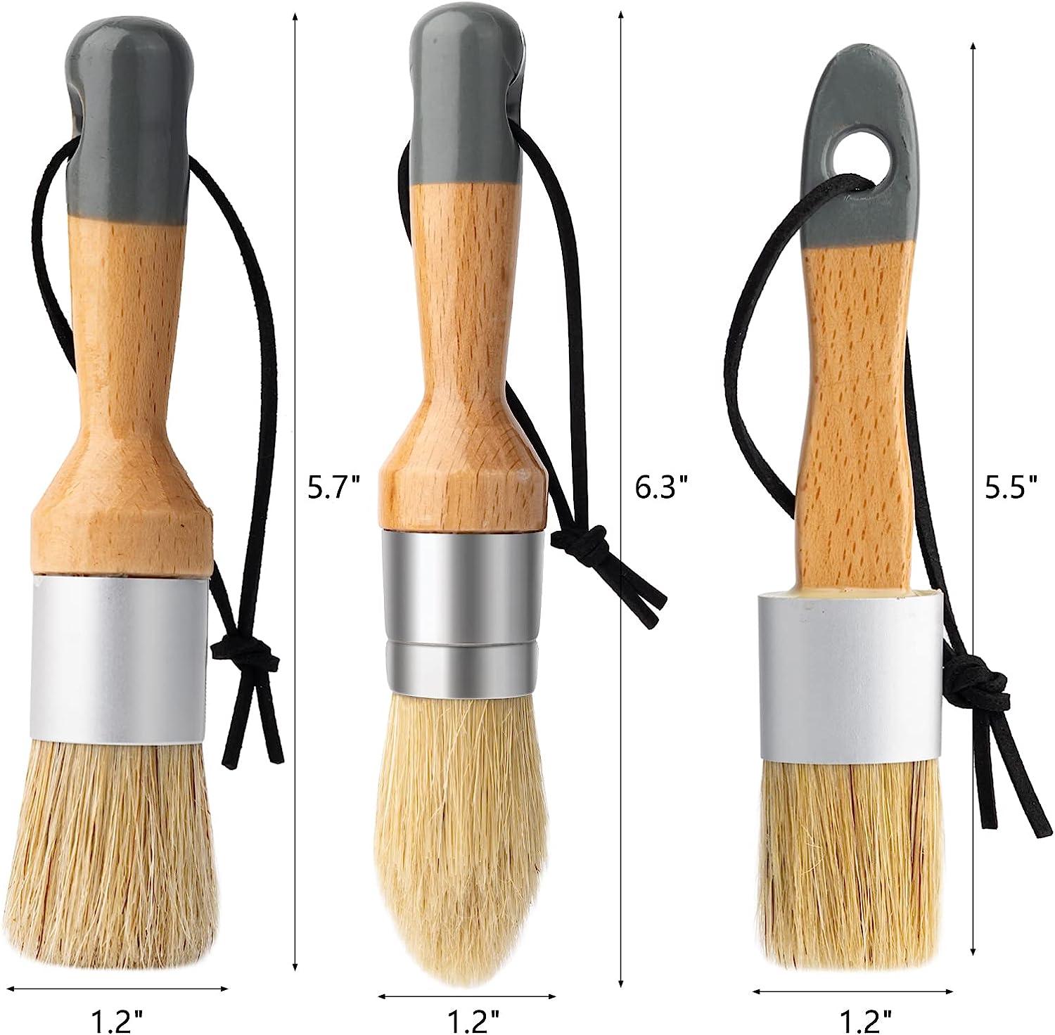 3 Pieces Chalk and Wax Paint Brushes Bristle Stencil Brushes for