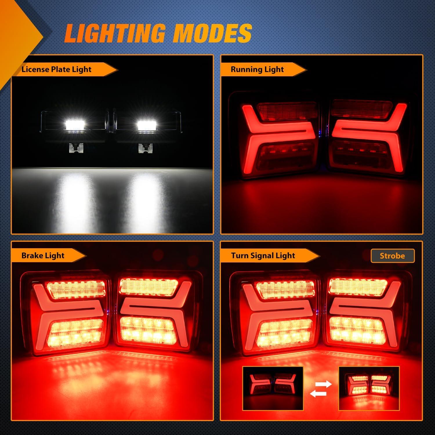 Nilight Magnetic Trailer Lights for Towing Light Kit 2PCS 58LED