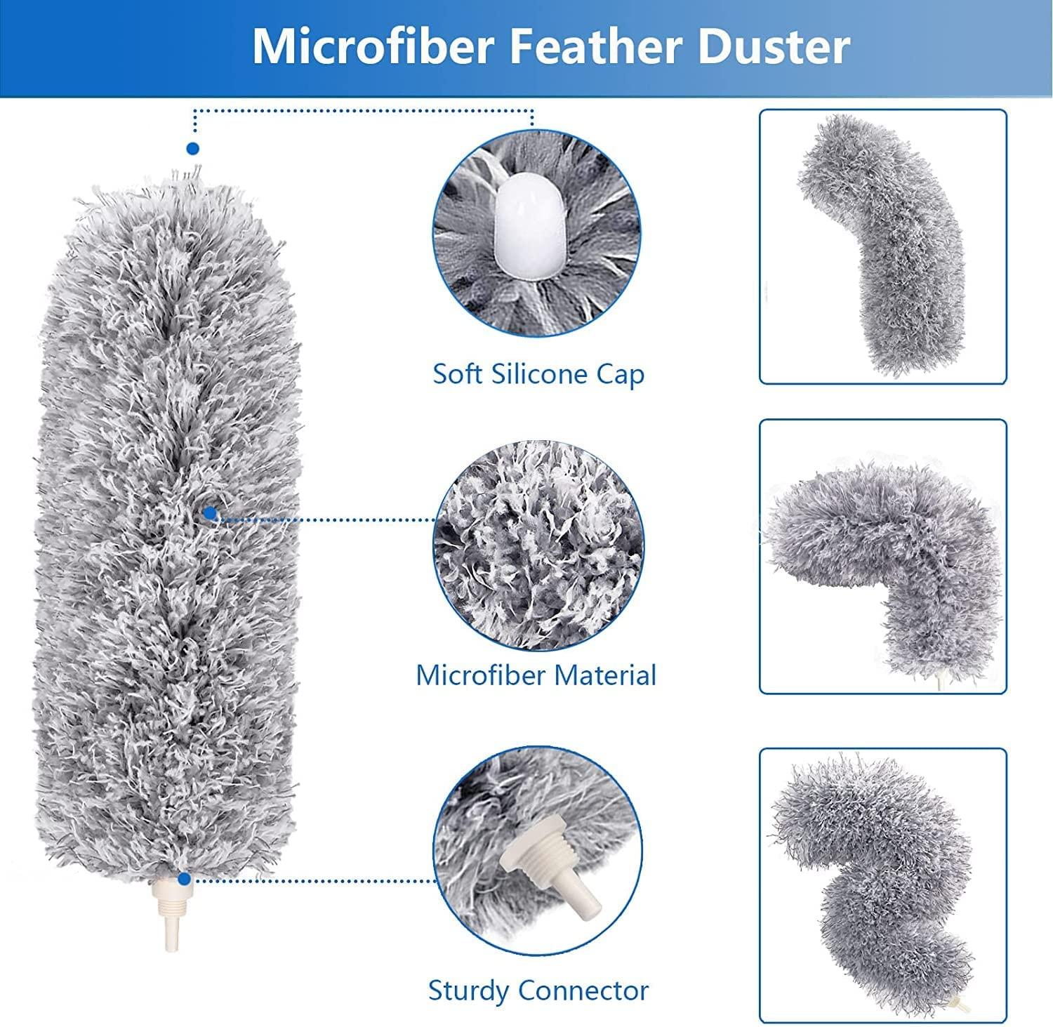 Dusters for Cleaning High Ceiling Fan, Microfiber Duster with Extension  Pole 30-100 Inches, FUUNSOO Retractable Gap Dust Brush Cleaner Long Feather  Duster for Cleaning Cobweb, Blinds, Furniture Gray