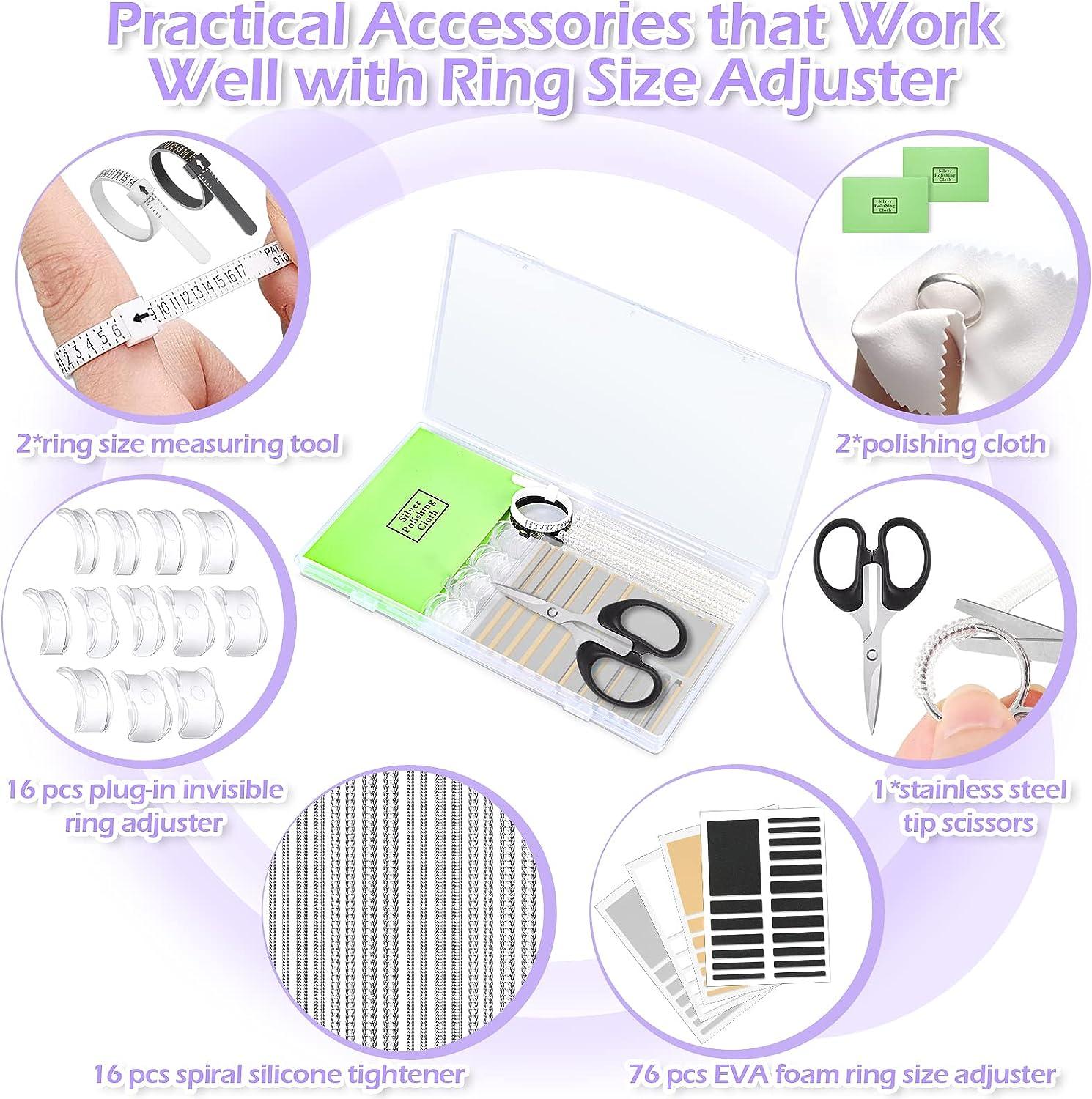 Invisible Ring Size Adjuster for Loose Rings Ring Adjuster  Sizer Fit Thin Rings with Jewelry Polishing Cloth : Arts, Crafts & Sewing