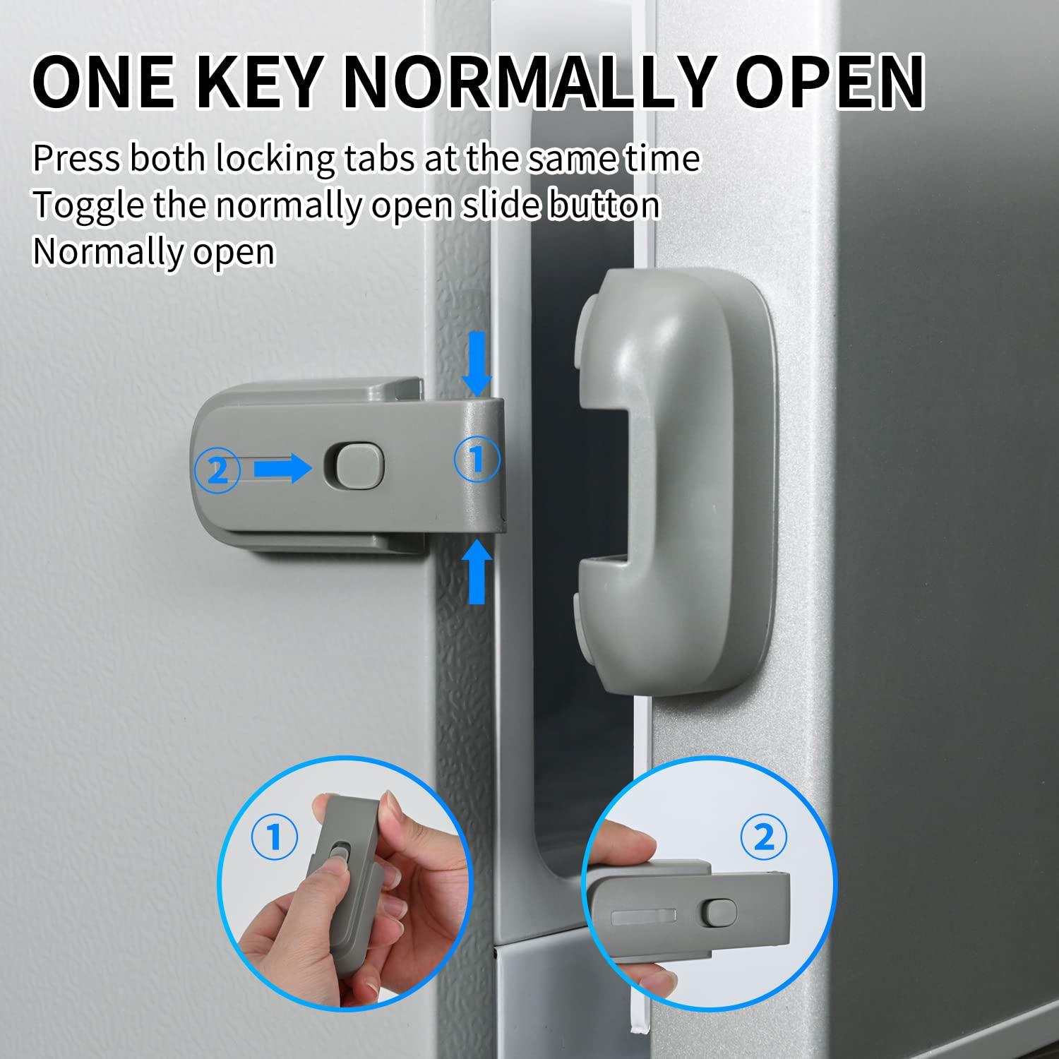 EUDEMON 1 Pack Updated Child Proof Refrigerator/Fridge/Freezer Door Lock Apply to Max 1 inch(25mm) Sealing Strip for Toddlers and Kids, No Tools Need