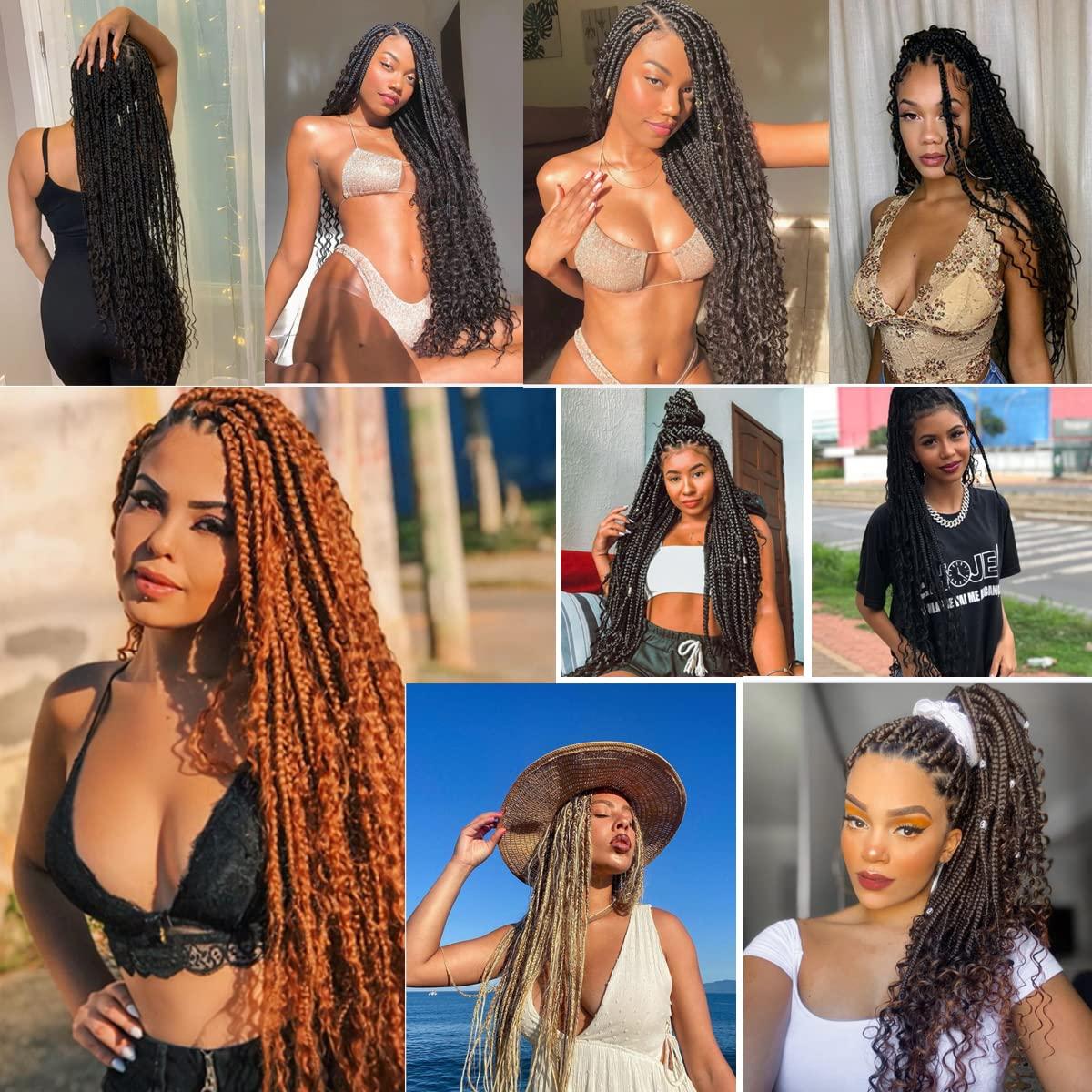 CROCHET BOX BRAIDS (WITHOUT RUBBER BANDS)  Curly crochet hair styles, Crochet  box braids, Box braids hairstyles for black women