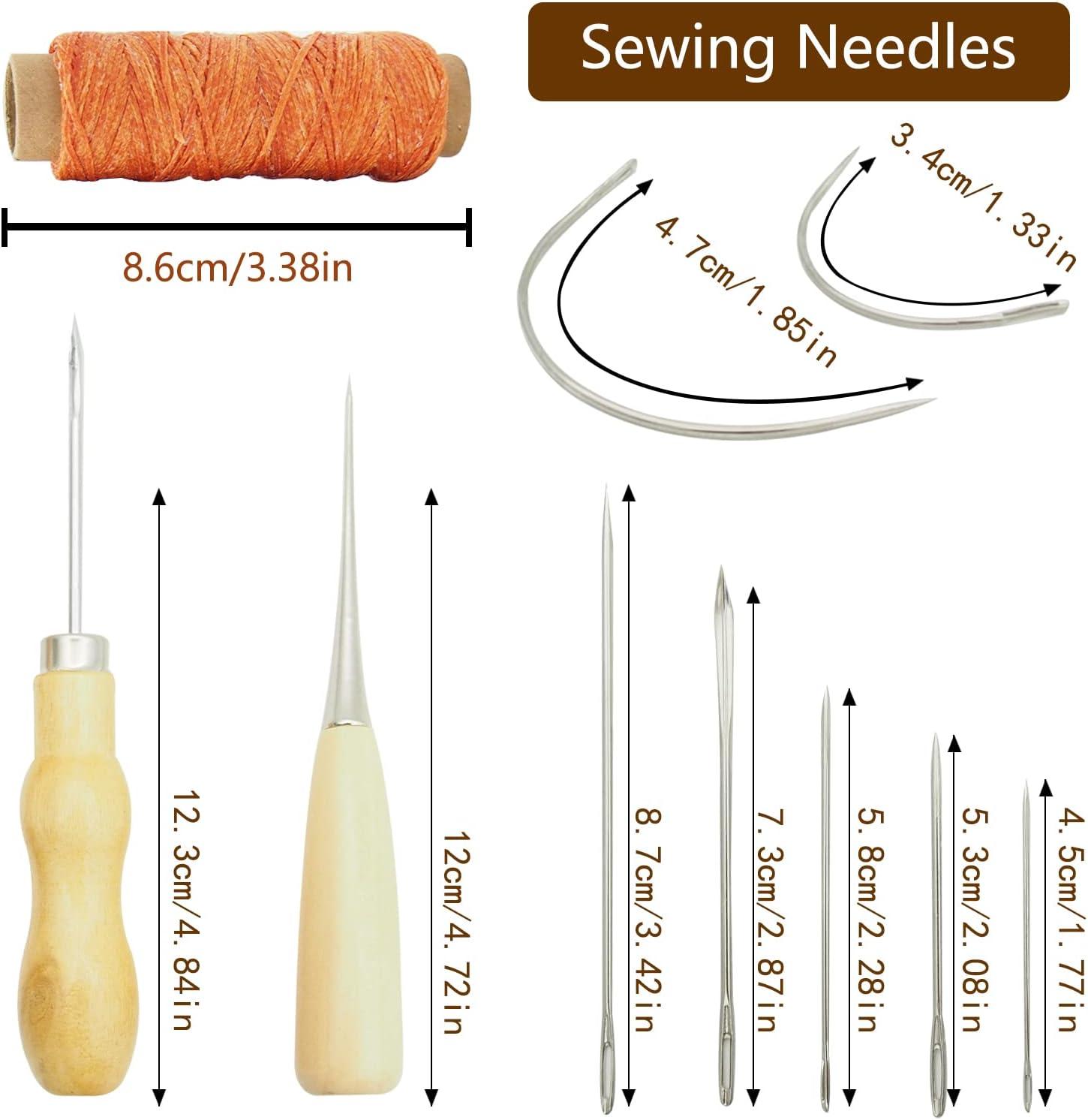  PLANTIONAL Leather Crafting Tools and Supplies: 26 Pieces  Leather Working Tools Set with Groover Awl Waxed Thread Thimble Kit for  Stitching Punching Cutting Sewing Leather Craft Making