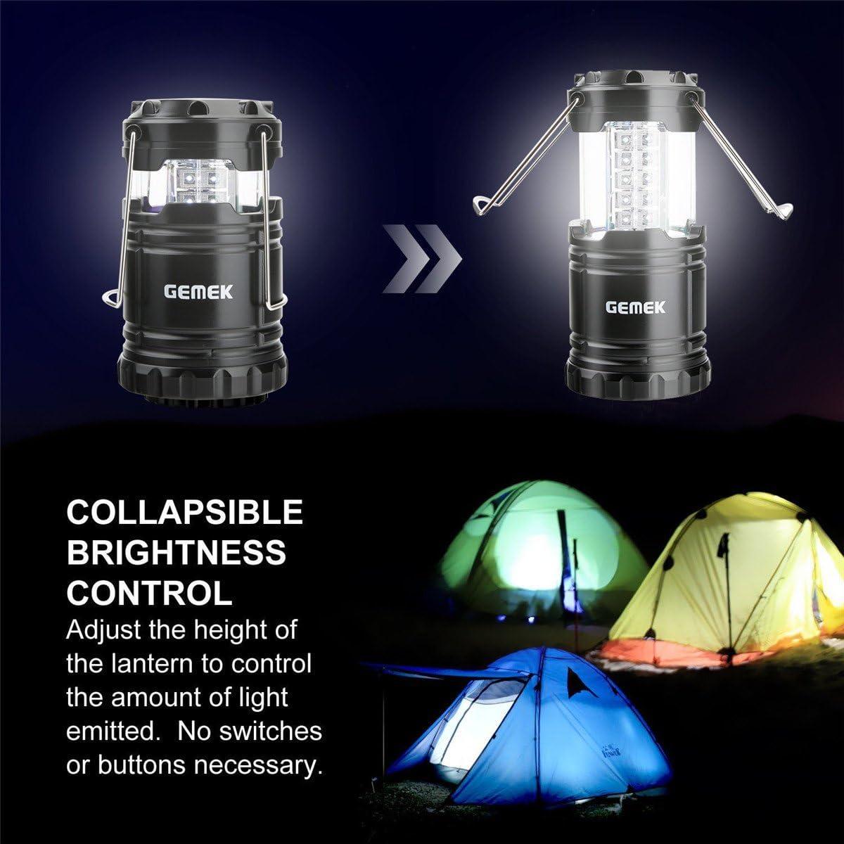 Case Pack Led Camping Light Led Light For Hurricane Survival Kit Storm Power  Outage Outdoor Portable Lantern Black Foldable (battery Included)