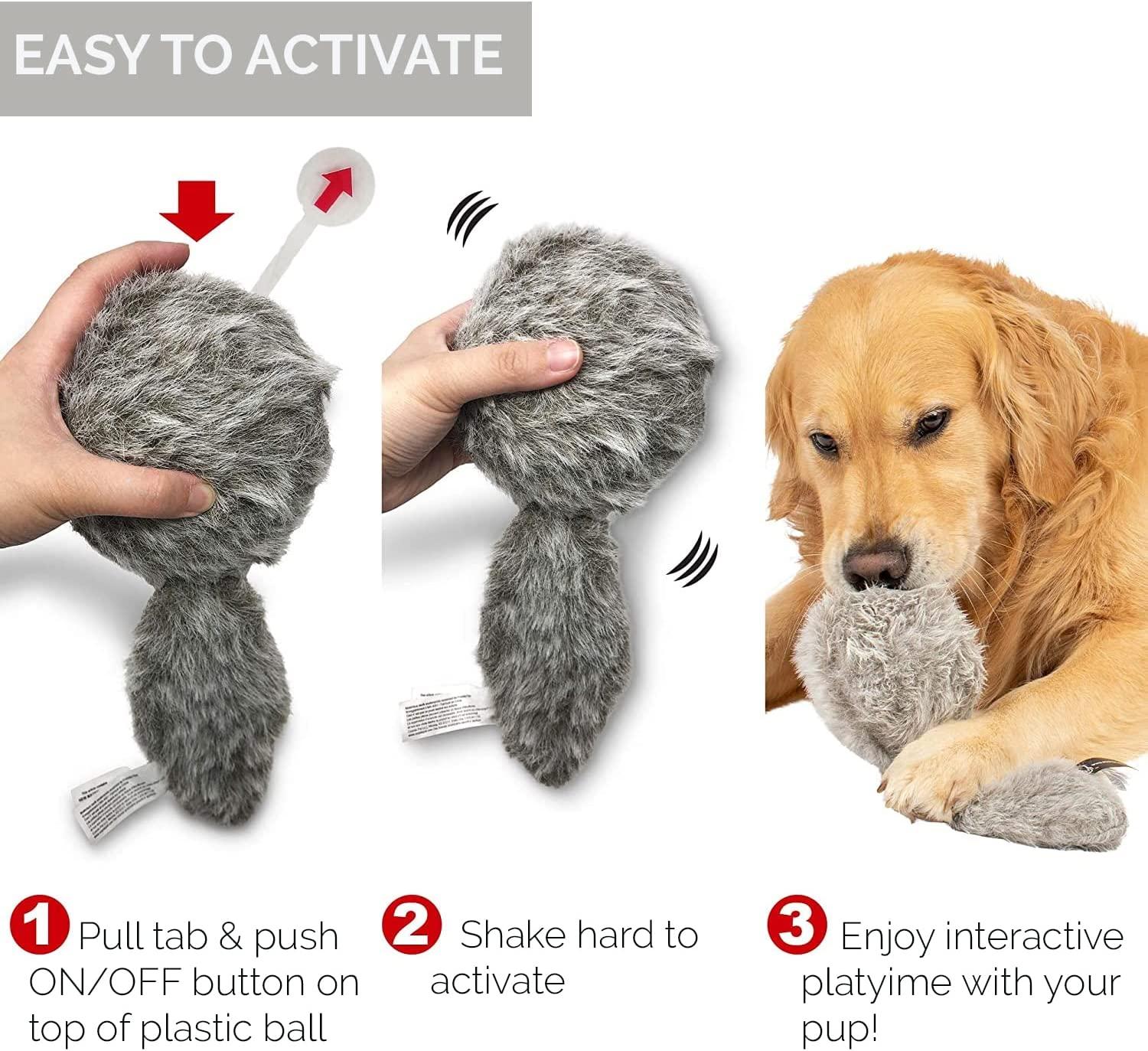 Dog Interactive Toys Plush Giggle Ball Squeak Toy Vibranting