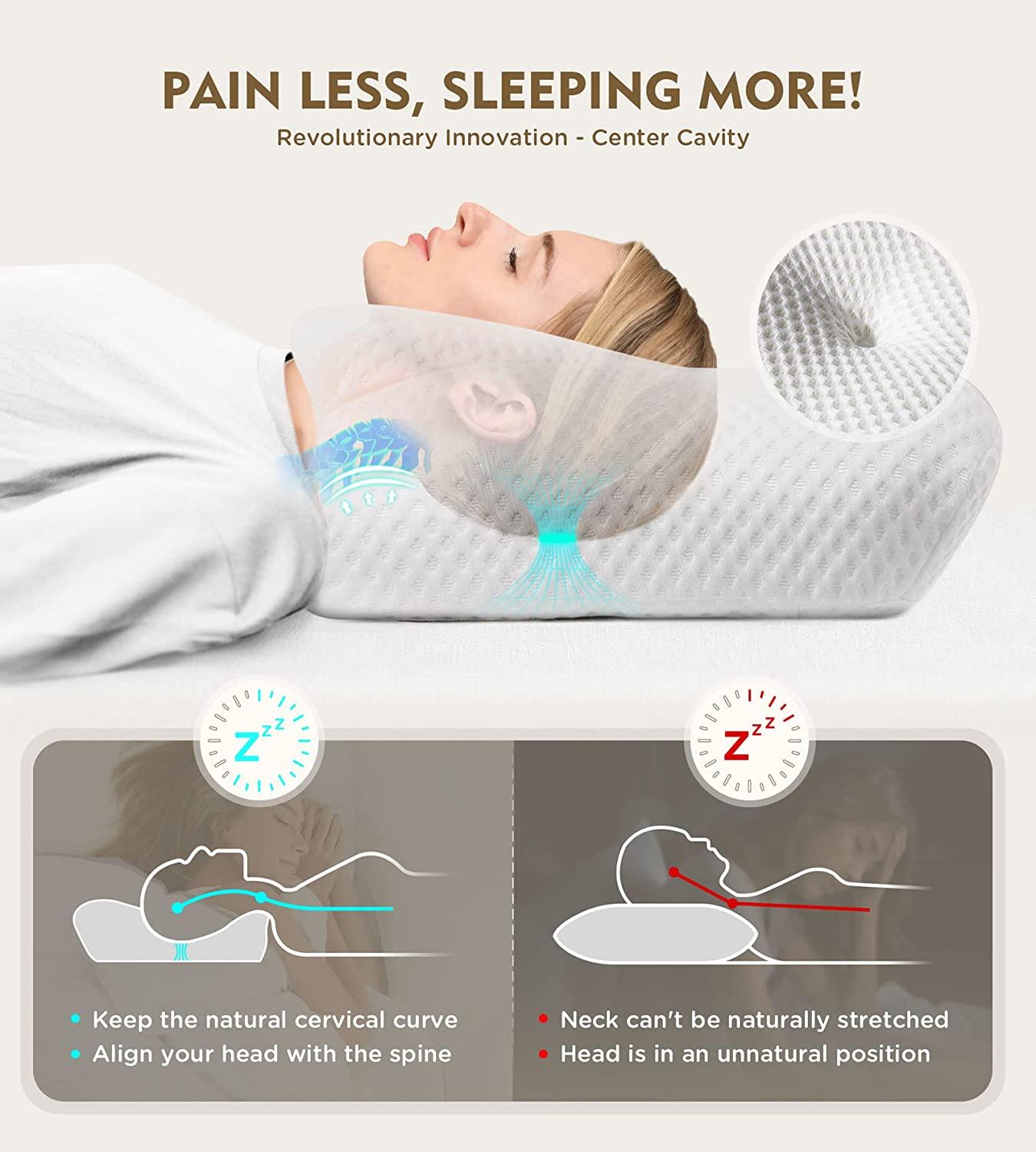 Side Sleeper Cervical Neck Pillow Orthopedic Memory Foam Back