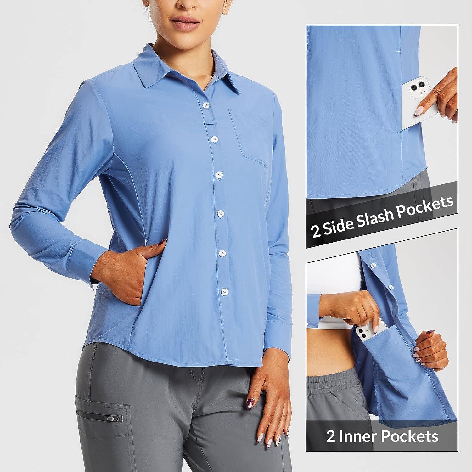 Baleaf Women's UPF 50+ Quick-Dry Long Sleeves Sun Shirts M / Ashleigh Blue