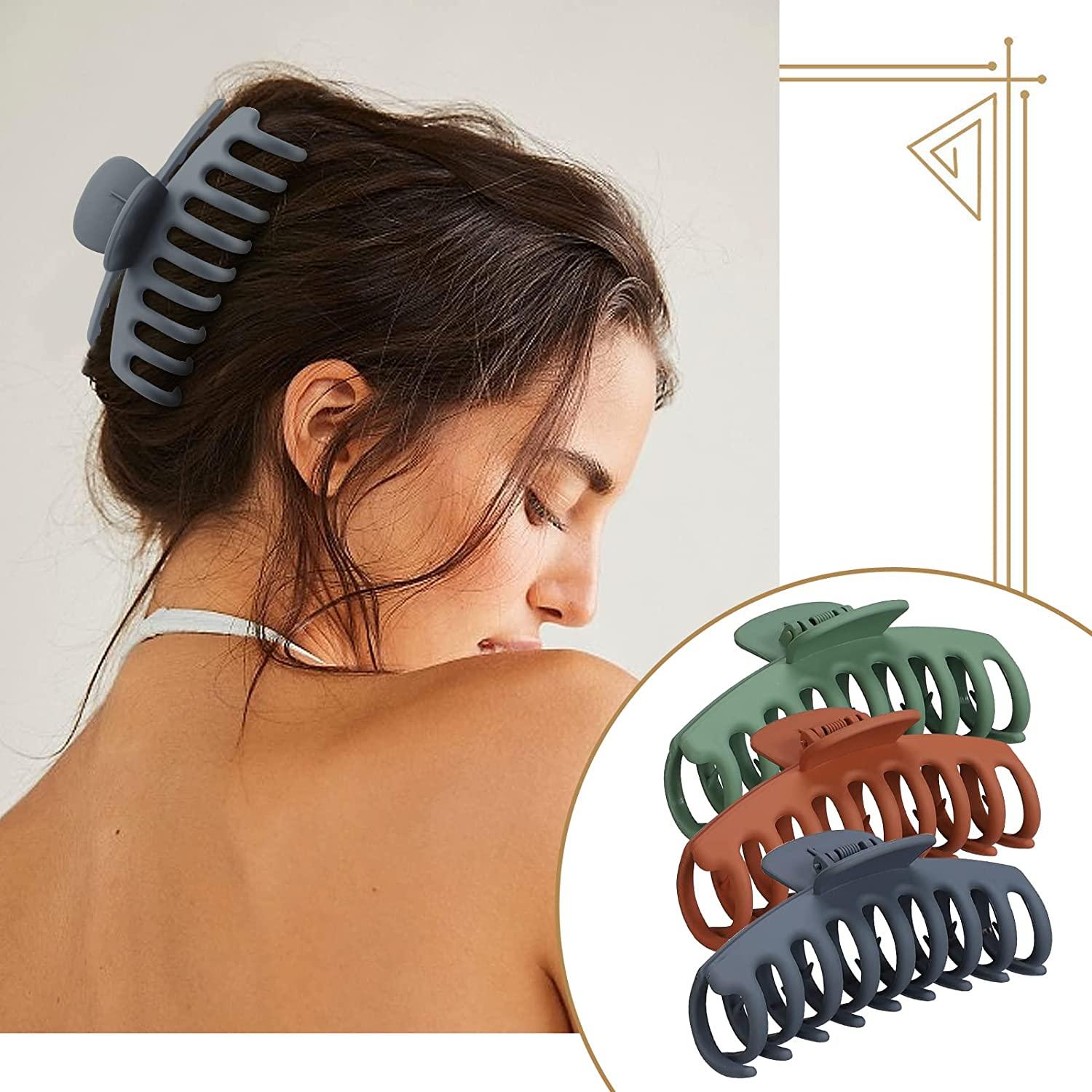 Hair Clips for Women and Girls, 4.3 Inch Nonslip Large Claw Clips, Strong  Hold Claw Hair Clips for Thick and Thin Hair, Big Hair Claw Clips for Long