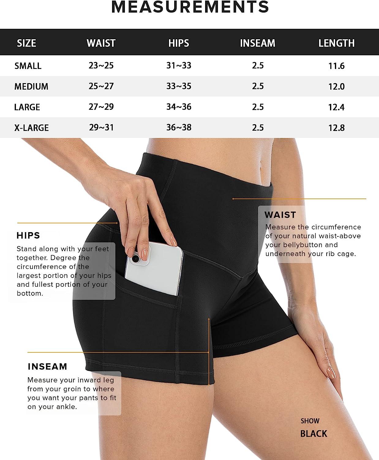 Buy Women High Waisted Workout Shorts with Pockets Spandex Booty