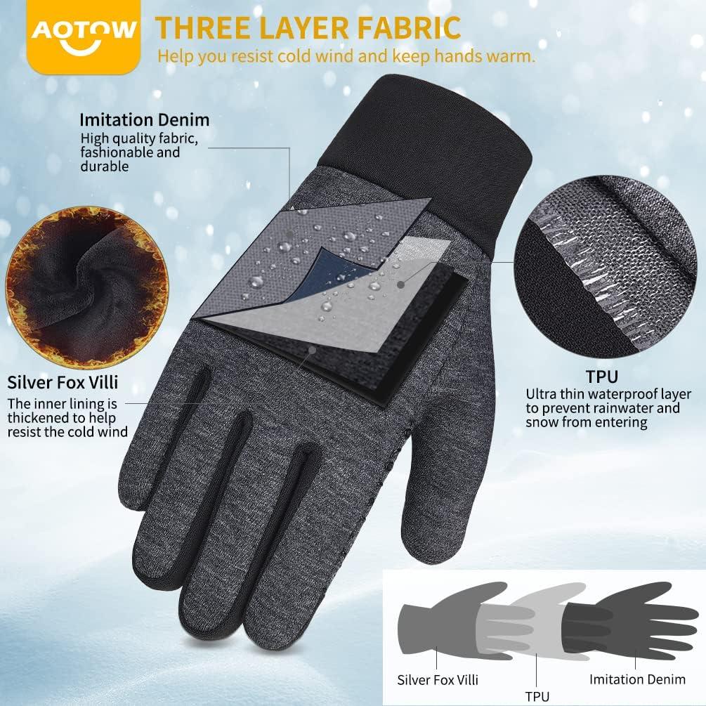 Kids Winter Touchscreen Running Gloves: Girls Boys Warm Fleece Sport Glove  Aged 4-12 Childrens for Cycling Football Gray Age 6-8 Gray